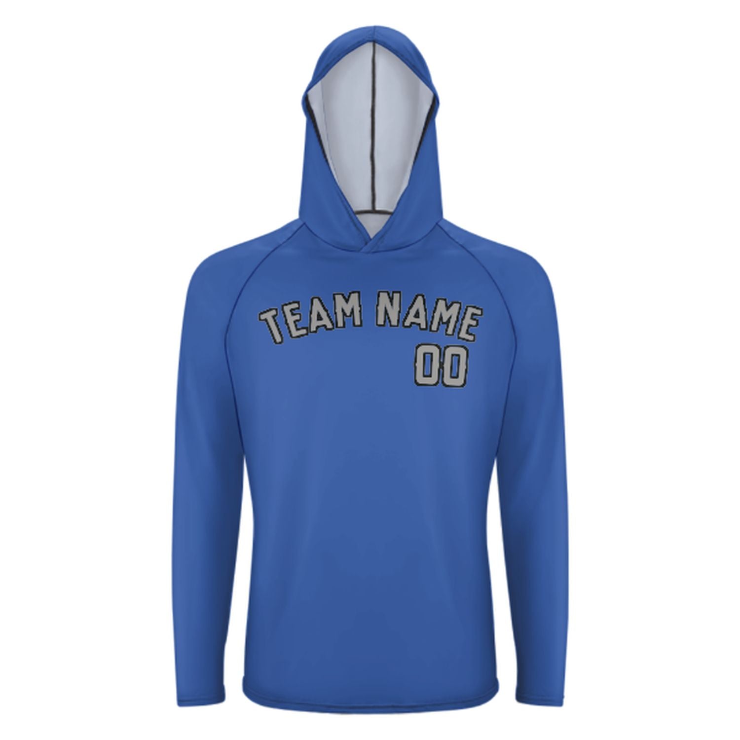 Maßgeschneidertes Himmelblau Grau UV-Hoodie