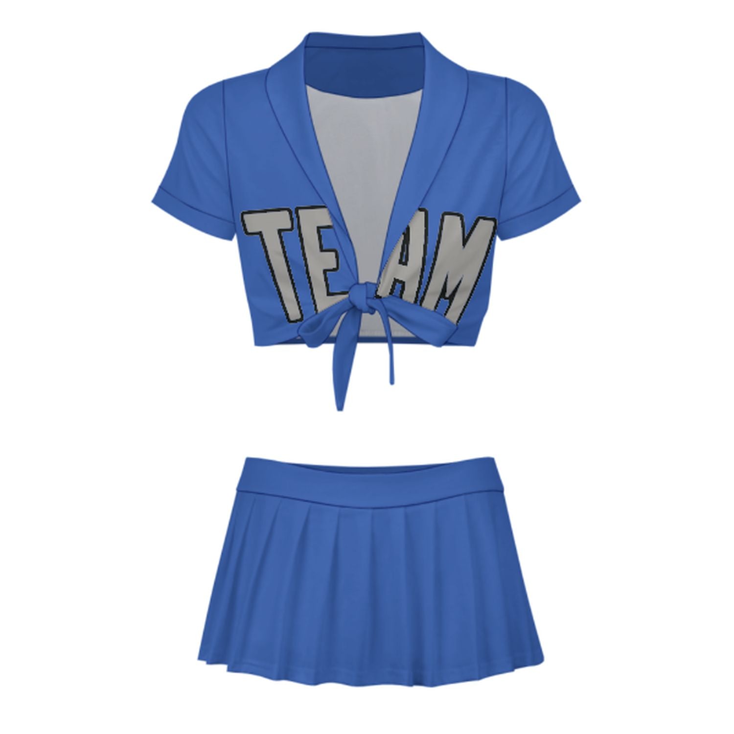 Completo da cheerleader personalizzato blu cielo e grigio