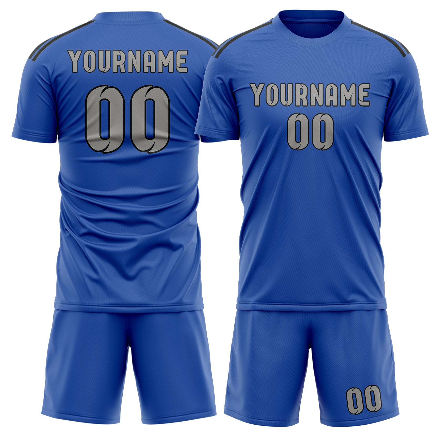 Set di maglie da football personalizzate blu cielo e grigie