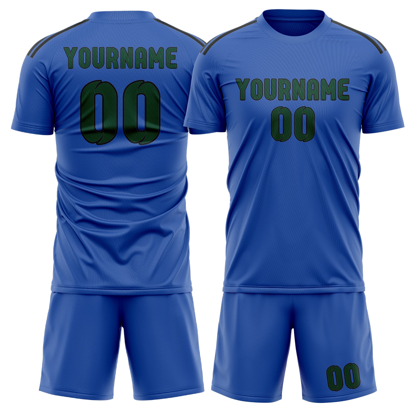 Set di maglie da football professionali blu cielo e verde muschio su misura