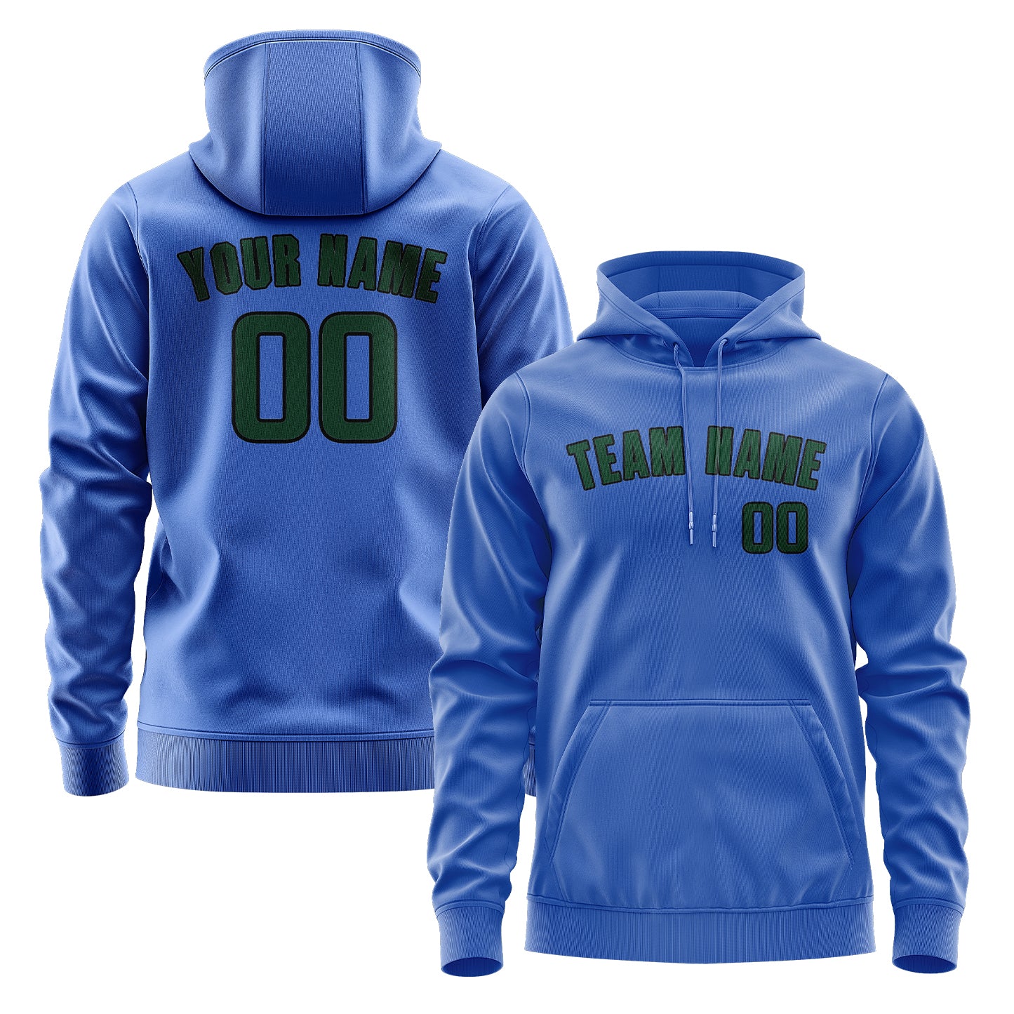 Krejčí -Made Sky Blue Moss Green Hoodie