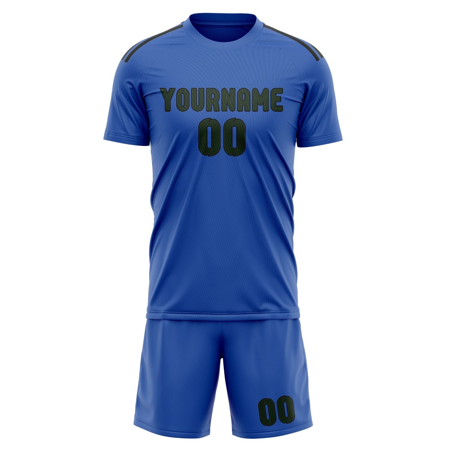 Set di maglie da football professionali blu cielo e verde abete su misura