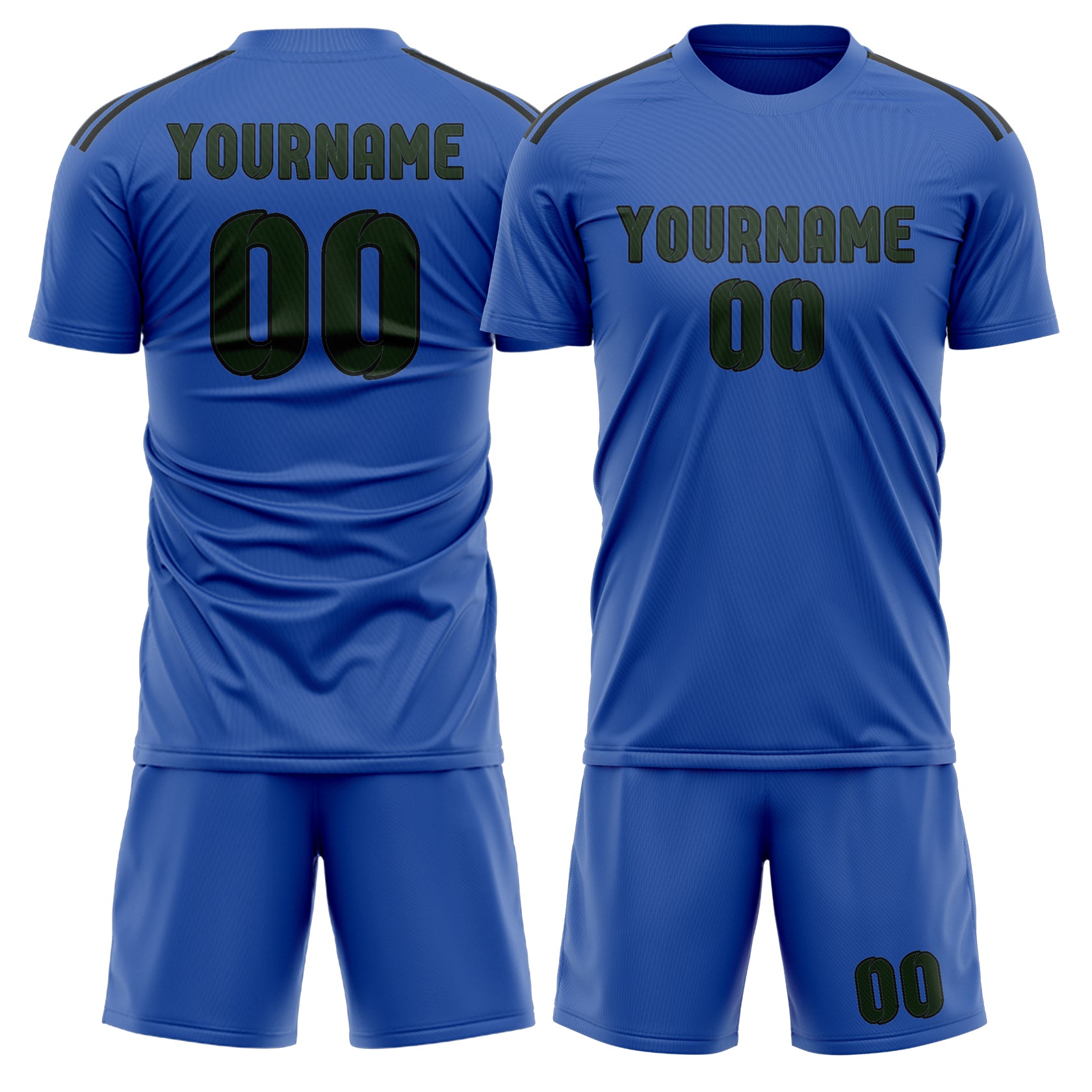 Set di maglie da football professionali blu cielo e verde abete su misura