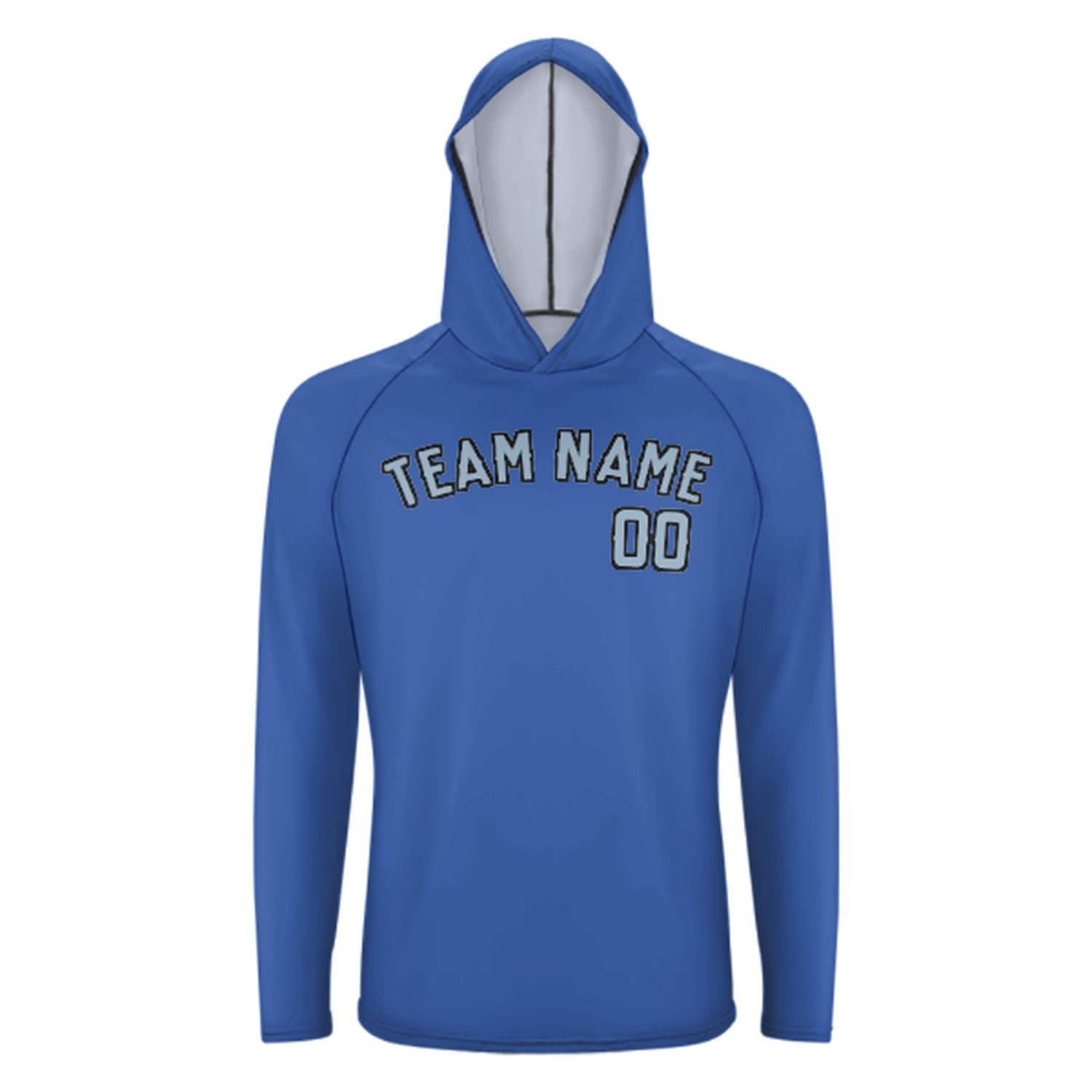 Maßgeschneidertes Himmelblau Hellblau UV-Hoodie