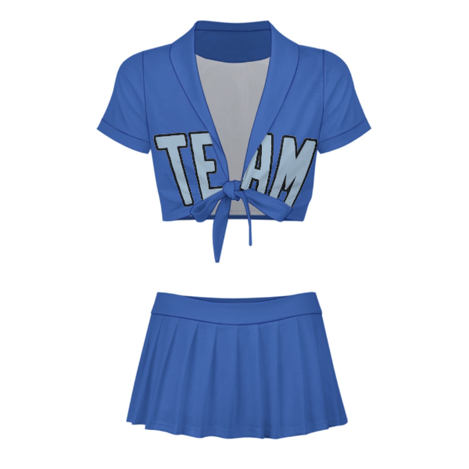 Completo da cheerleader personalizzato azzurro cielo
