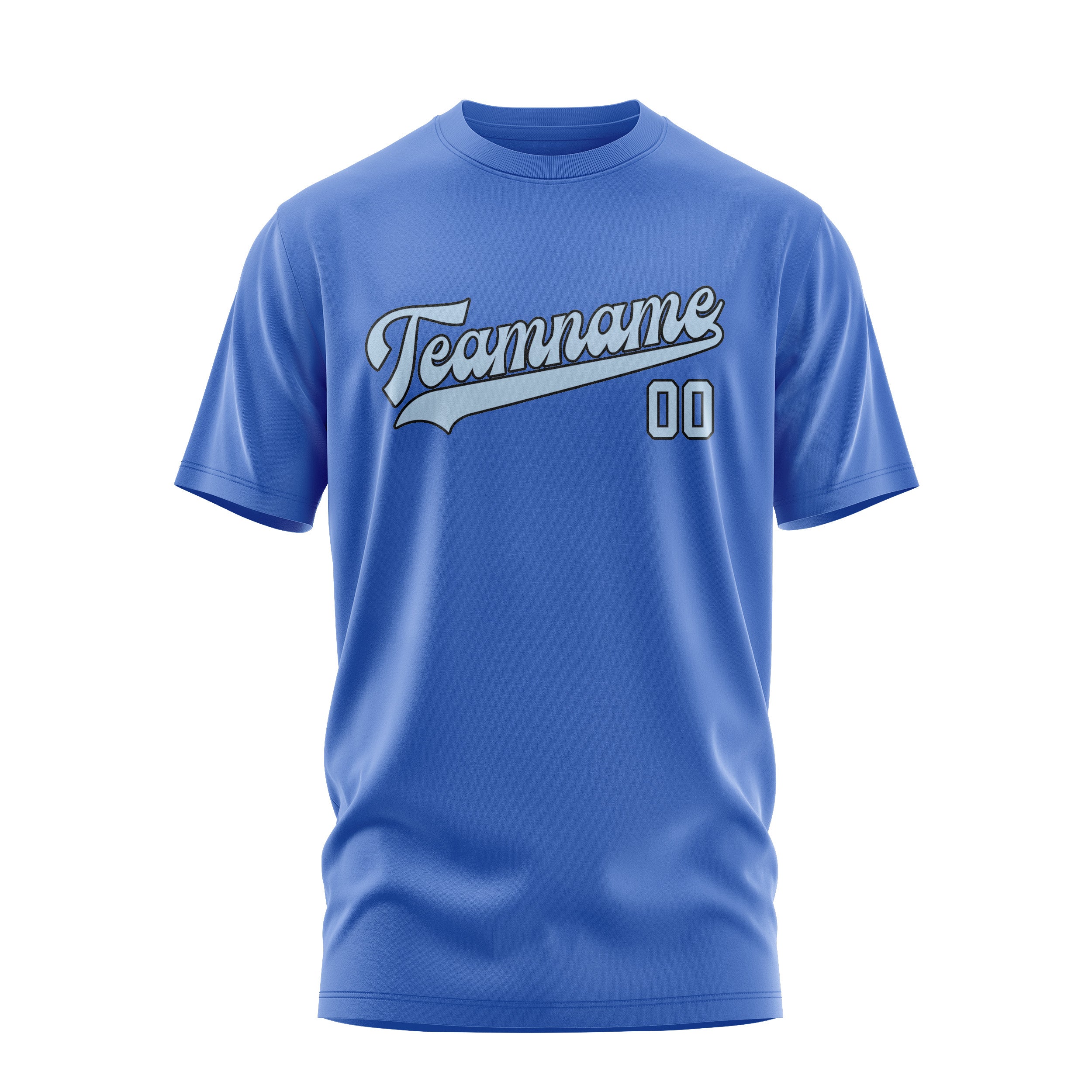 Maßgeschneidertes Himmelblau Hellblau T-Shirt