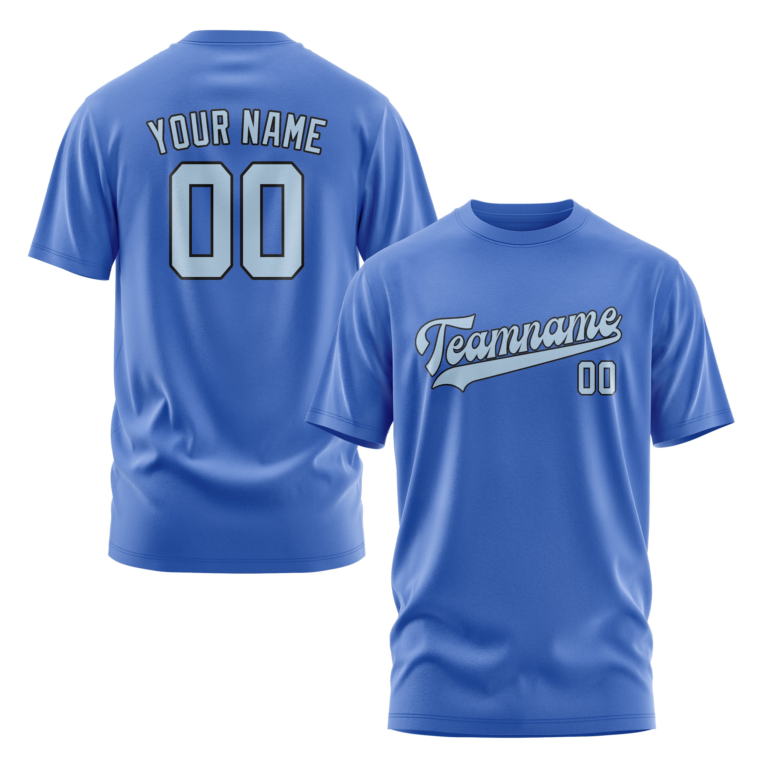 Maßgeschneidertes Himmelblau Hellblau T-Shirt