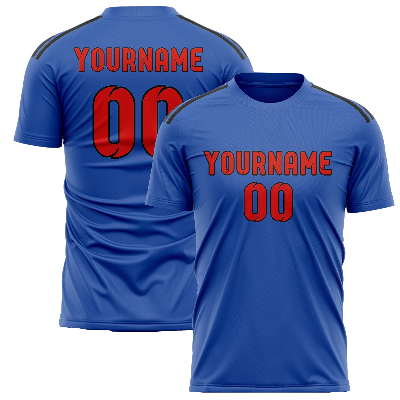 Benutzerdefiniertes Professionelles Himmelblau Orangerot Fußballtrikot