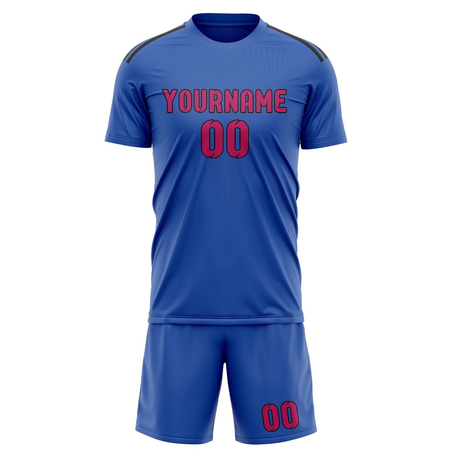 Maßgeschneidertes Professionelles Himmelblau Rosarot Fußballtrikot-Set