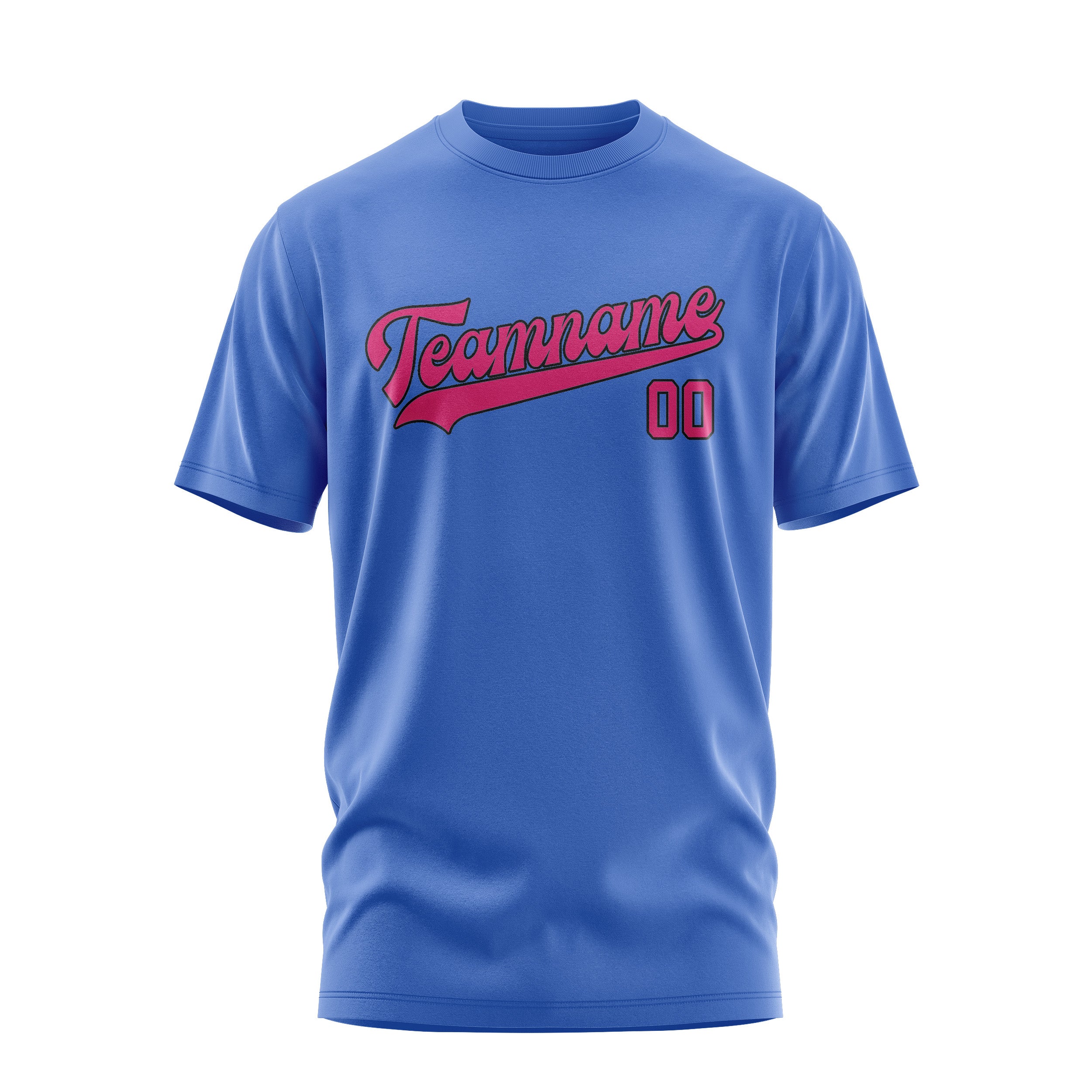 Maßgeschneidertes Himmelblau Rosarot T-Shirt