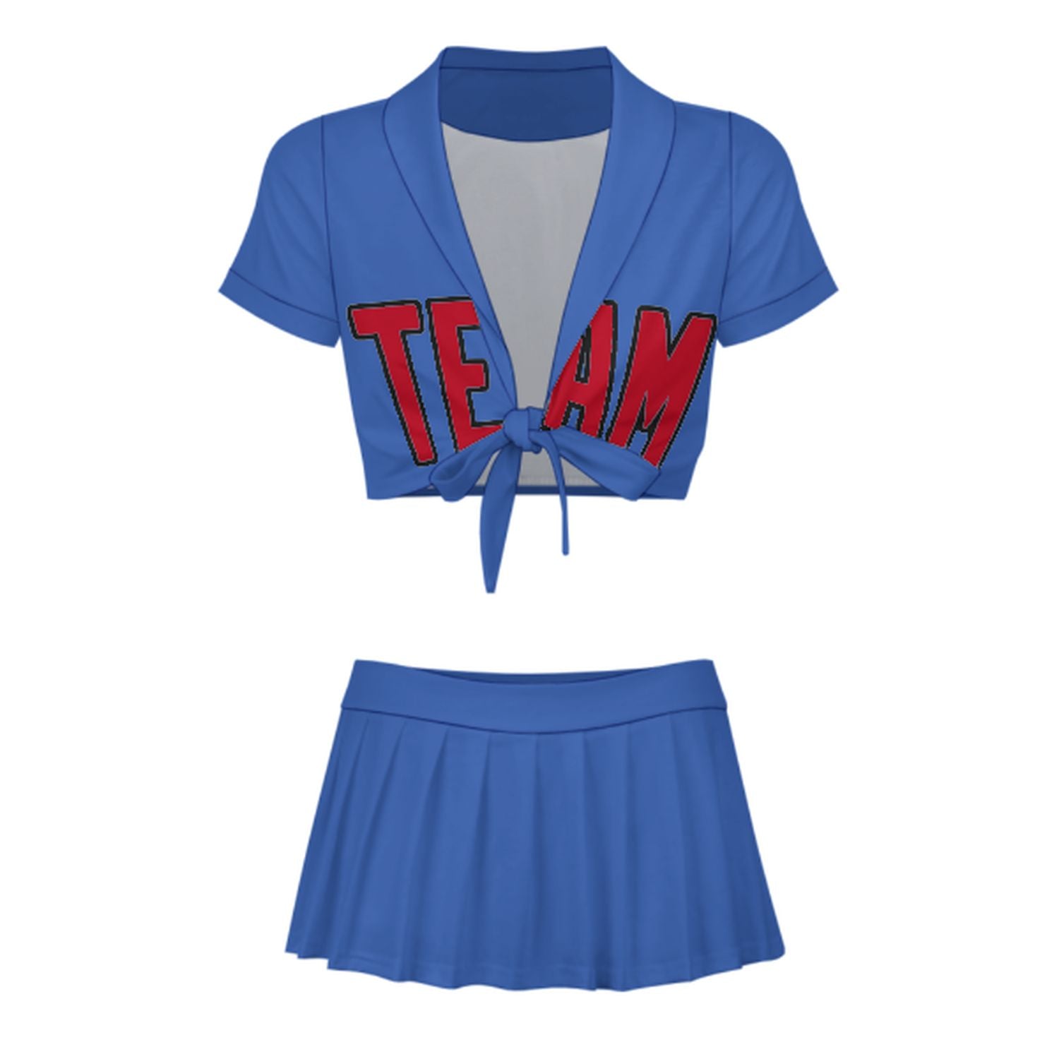 Completo da cheerleader personalizzato blu cielo e rosso