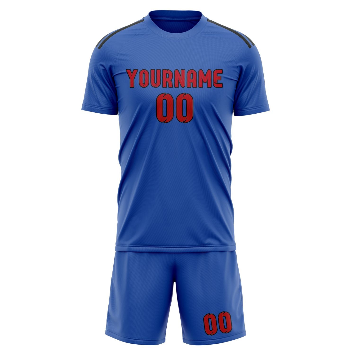 Maßgeschneidertes Professionelles Himmelblau Rot Fußballtrikot-Set