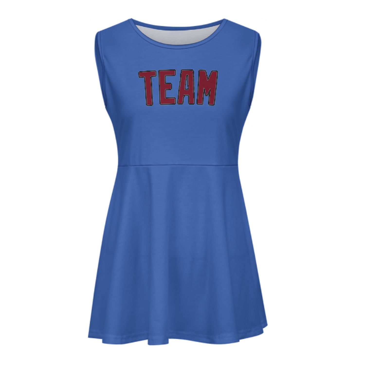 Maßgeschneidertes Himmelblau Karmesinrot Cheerleader-Kleid