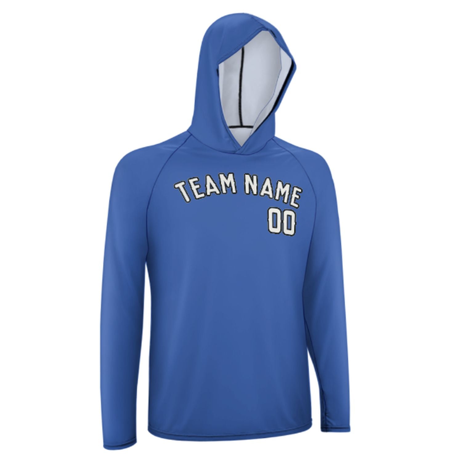 Maßgeschneidertes Himmelblau Weiß UV-Hoodie