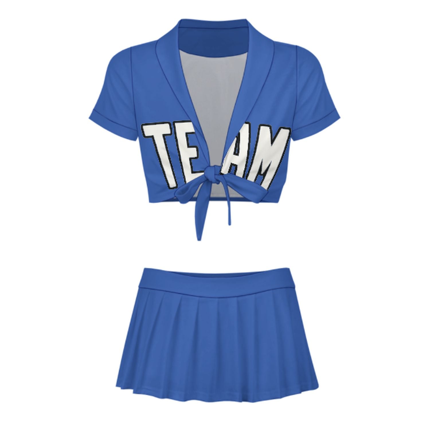 Completo da cheerleader personalizzato azzurro cielo e bianco
