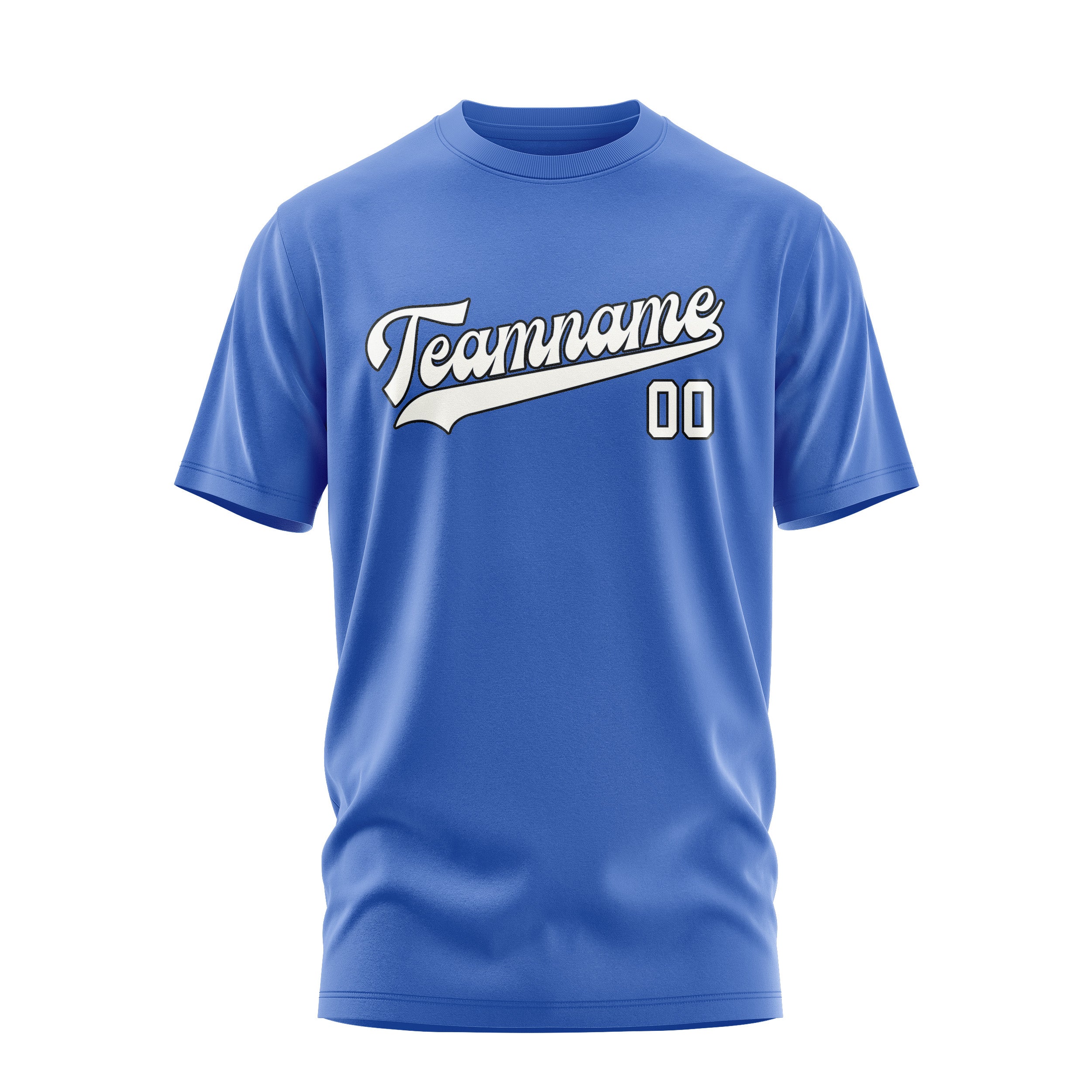 Maßgeschneidertes Himmelblau Weiß T-Shirt