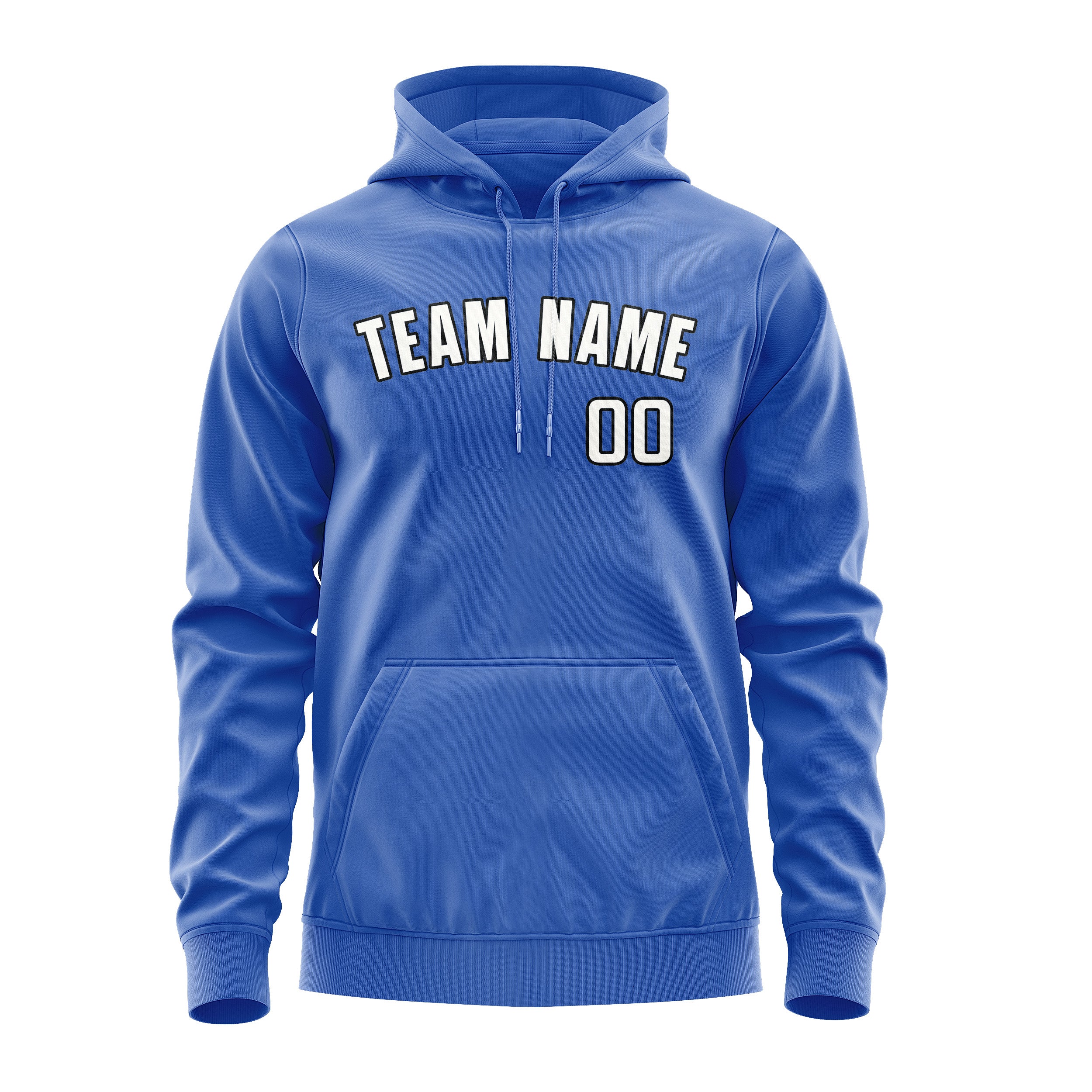 Maßgeschneidertes Himmelblau Weiß Hoodie