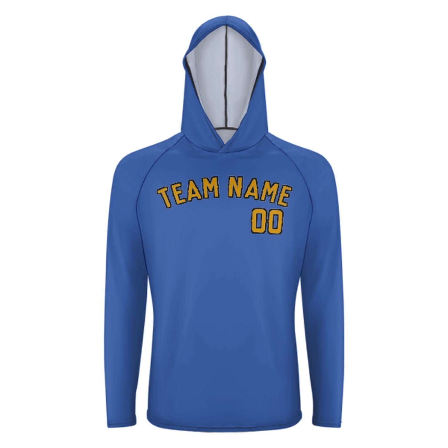 Maßgeschneidertes Himmelblau Gelb UV-Hoodie