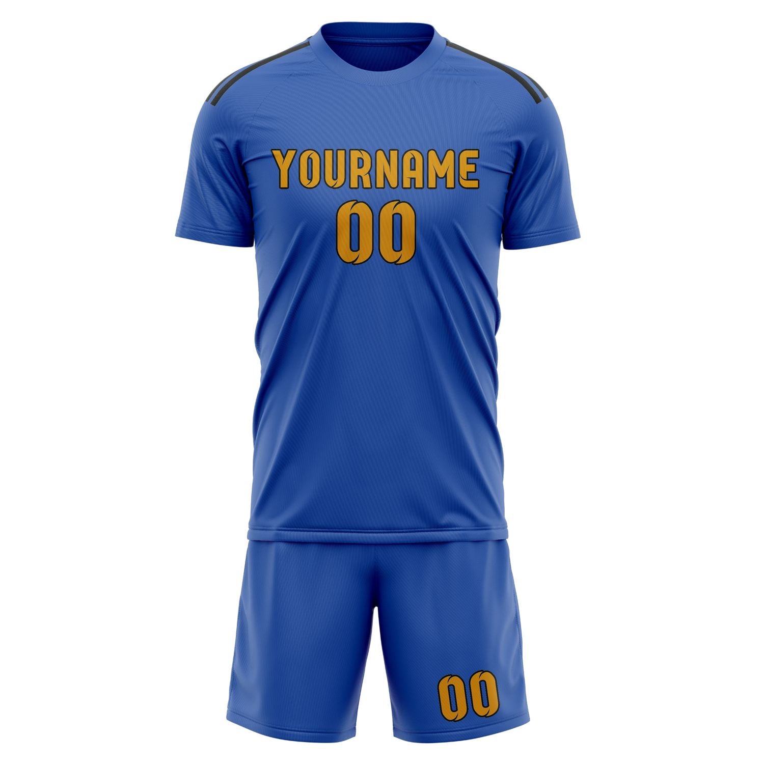 Maßgeschneidertes Professionelles Himmelblau Gelb Fußballtrikot-Set