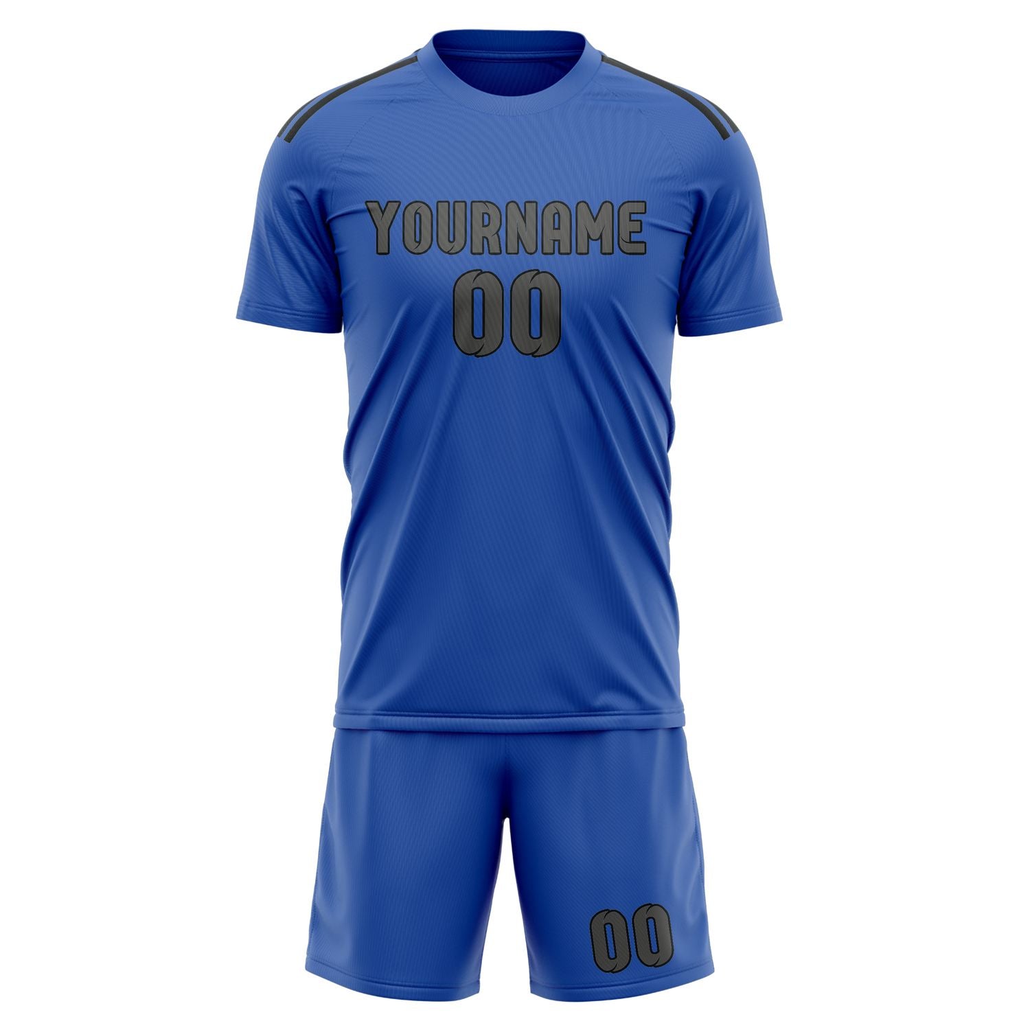 Maßgeschneidertes Professionelles Himmelblau Dunkelgrau Fußballtrikot-Set
