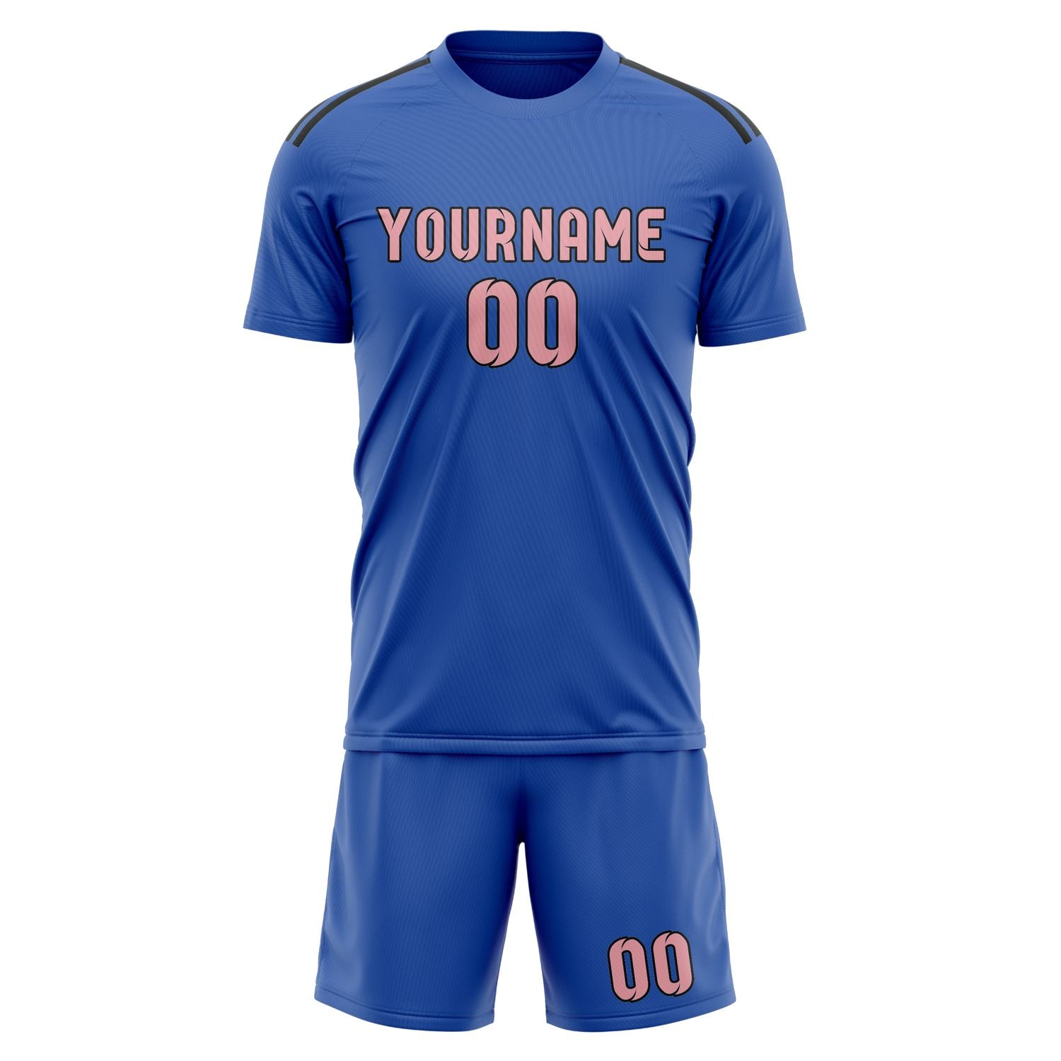 Maßgeschneidertes Professionelles Himmelblau Rosa Fußballtrikot-Set
