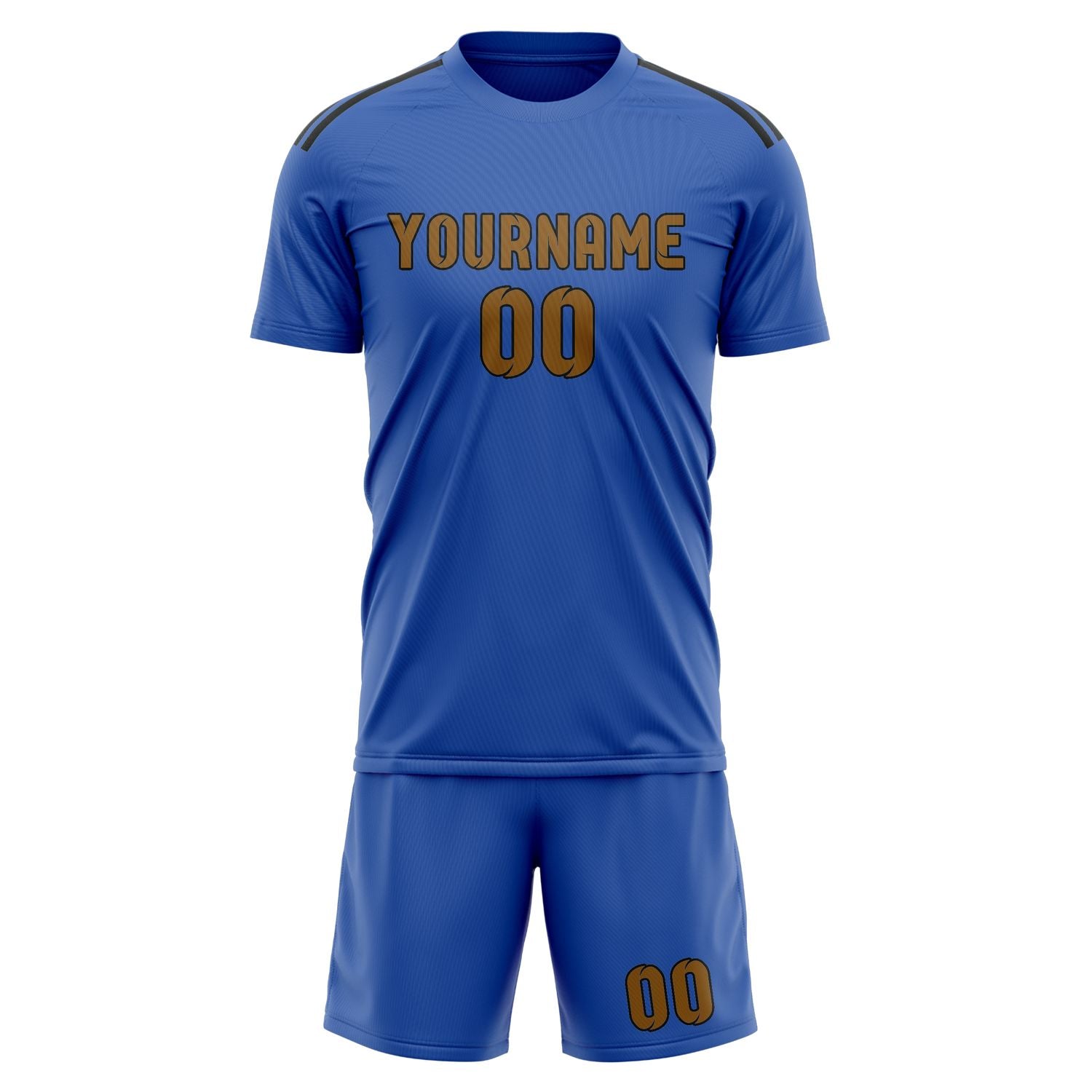 Maßgeschneidertes Professionelles Himmelblau Khaki Fußballtrikot-Set