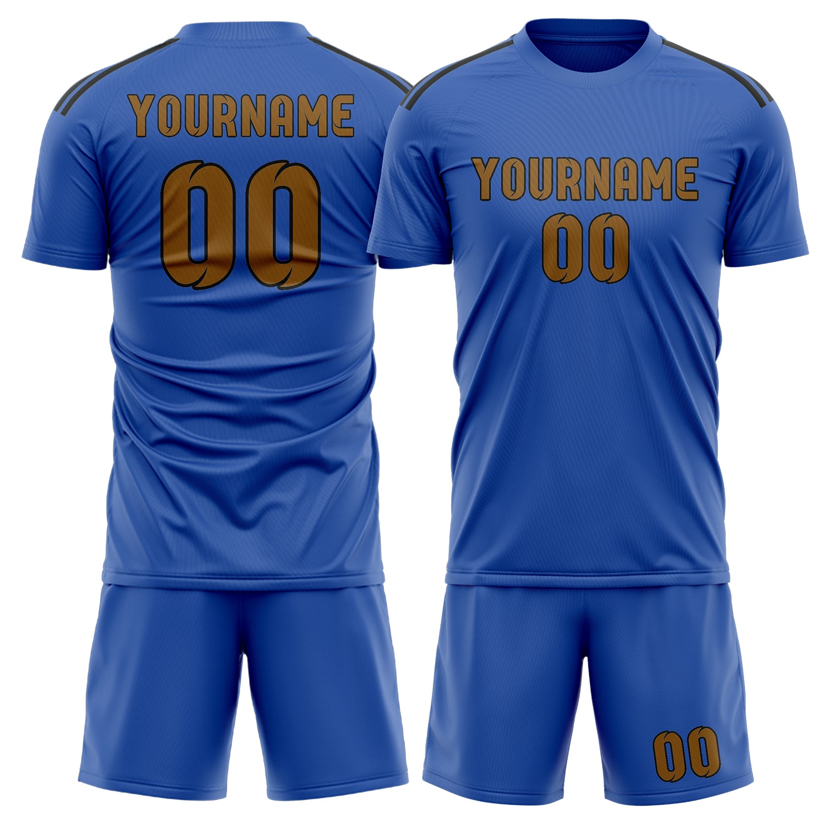 Maßgeschneidertes Professionelles Himmelblau Khaki Fußballtrikot-Set