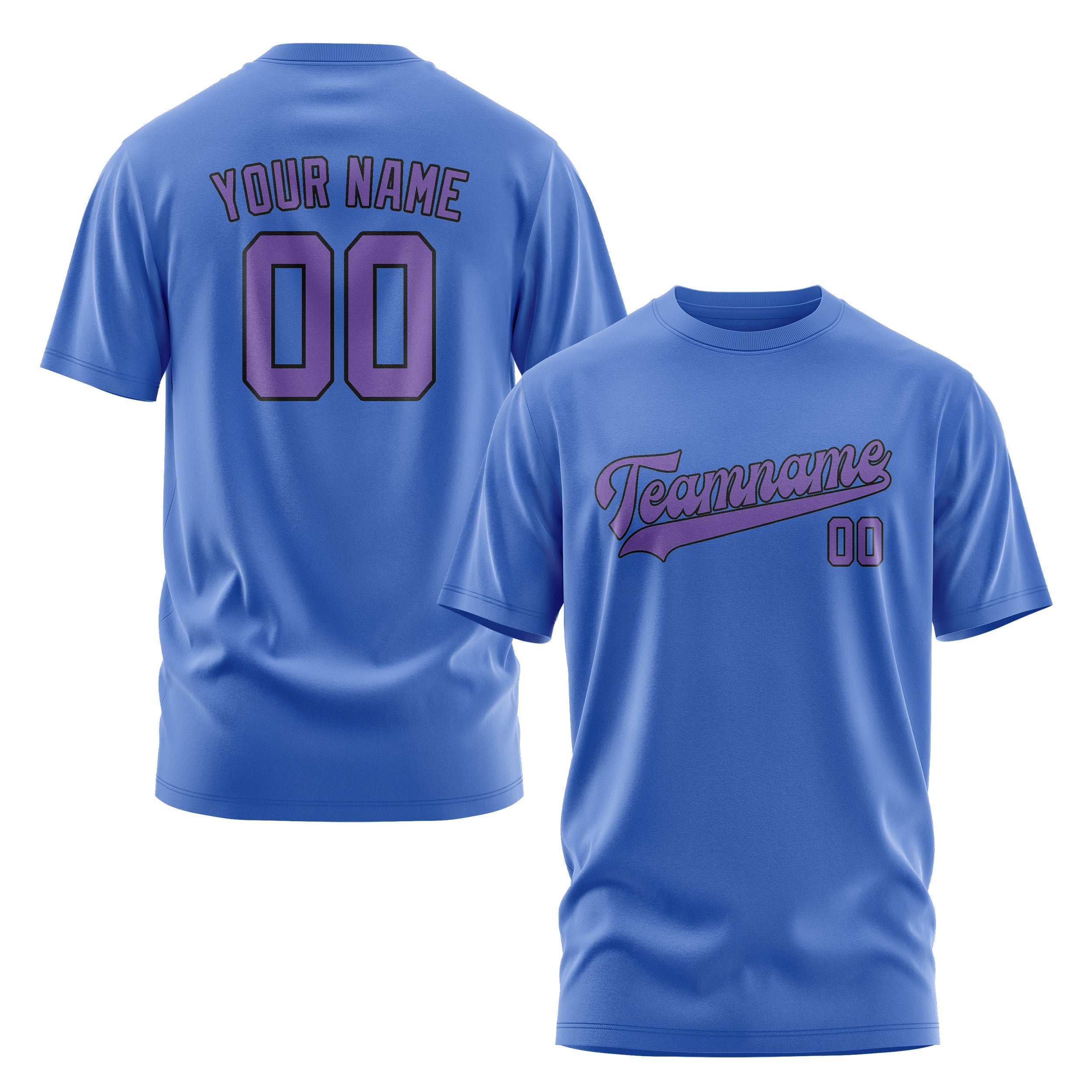 Maßgeschneidertes Himmelblau Lavendel T-Shirt