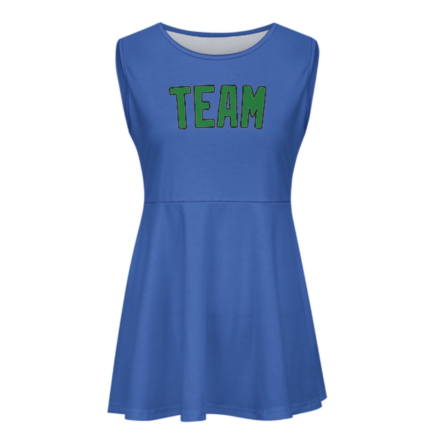 Maßgeschneidertes Himmelblau Smaragdgrün Cheerleader-Kleid