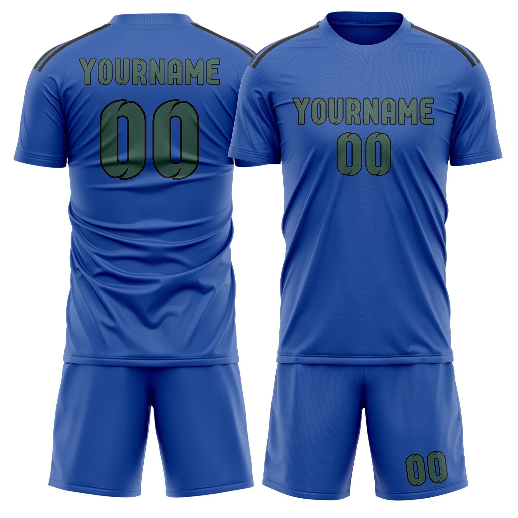 Maßgeschneidertes Professionelles Himmelblau Blaugrün Fußballtrikot-Set