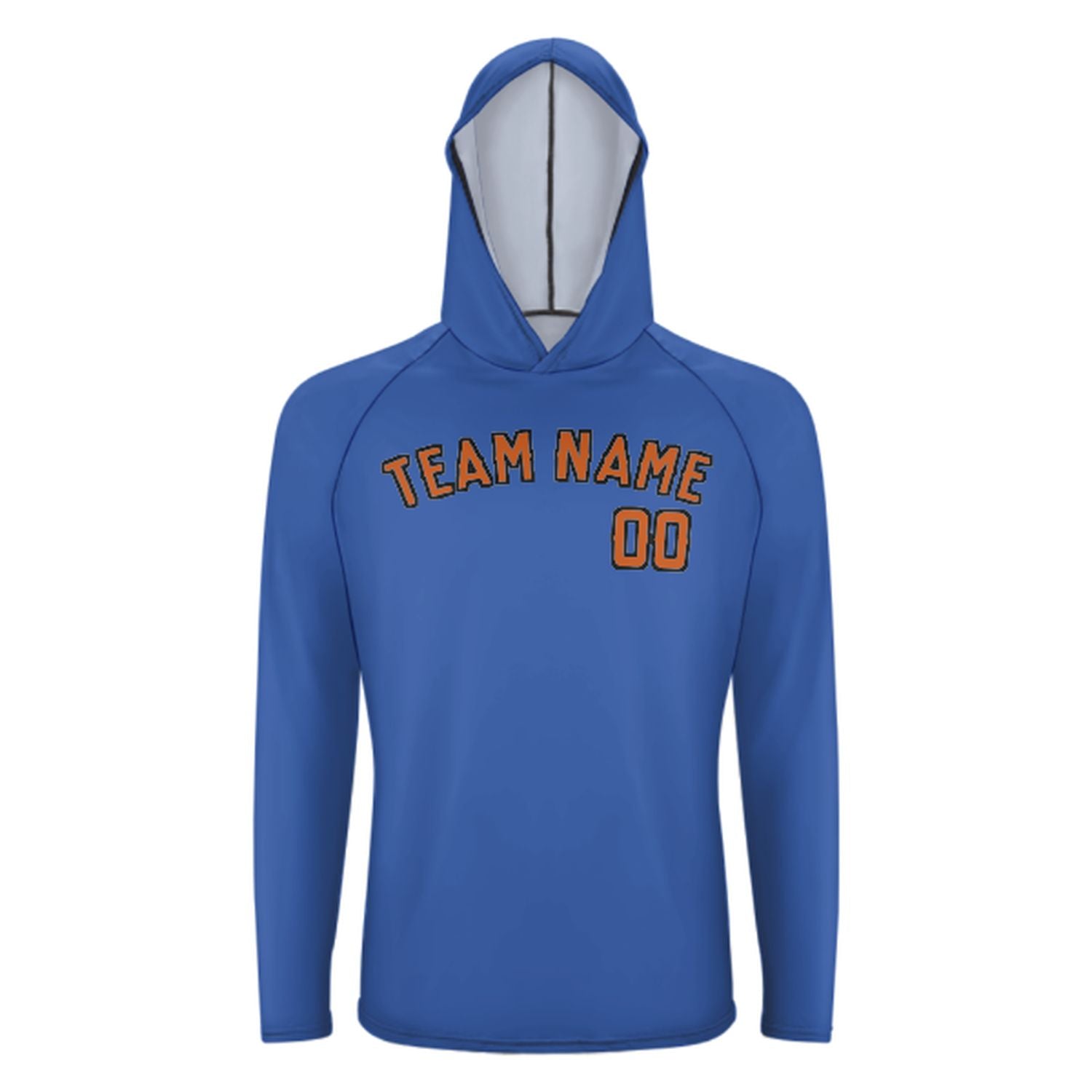 Maßgeschneidertes Himmelblau Orange UV-Hoodie