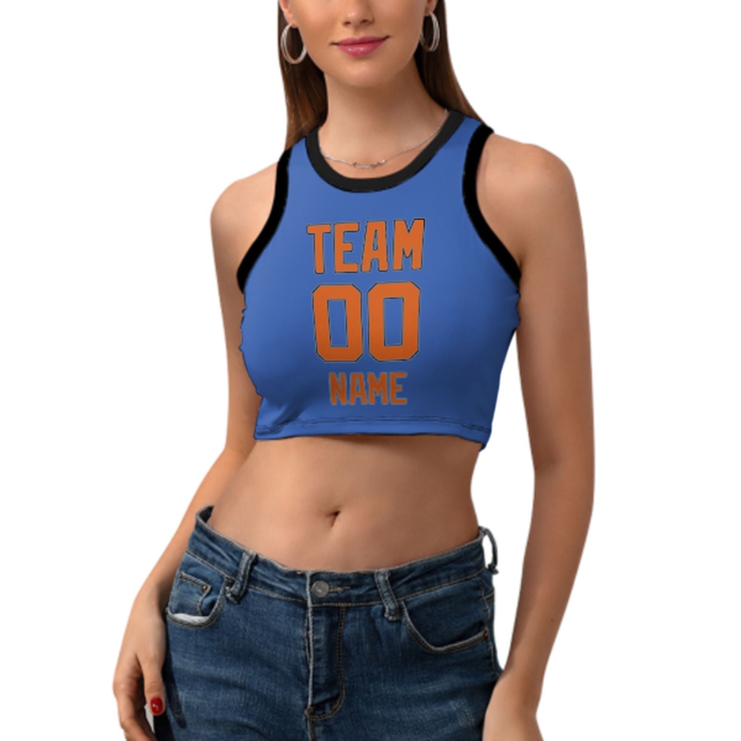 Skræddersyet himmelblå orange slank tank top