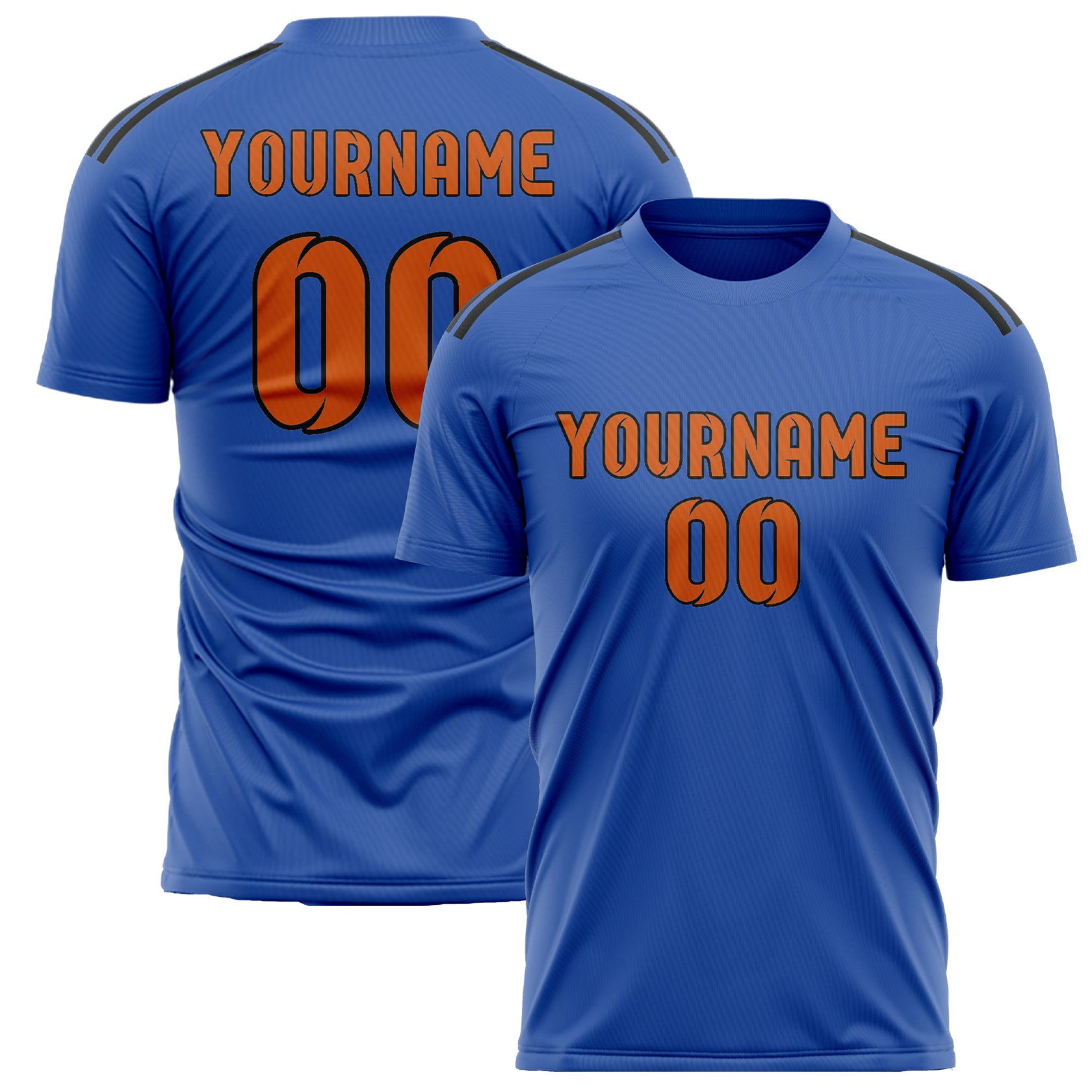 Benutzerdefiniertes Professionelles Himmelblau Orange Fußballtrikot