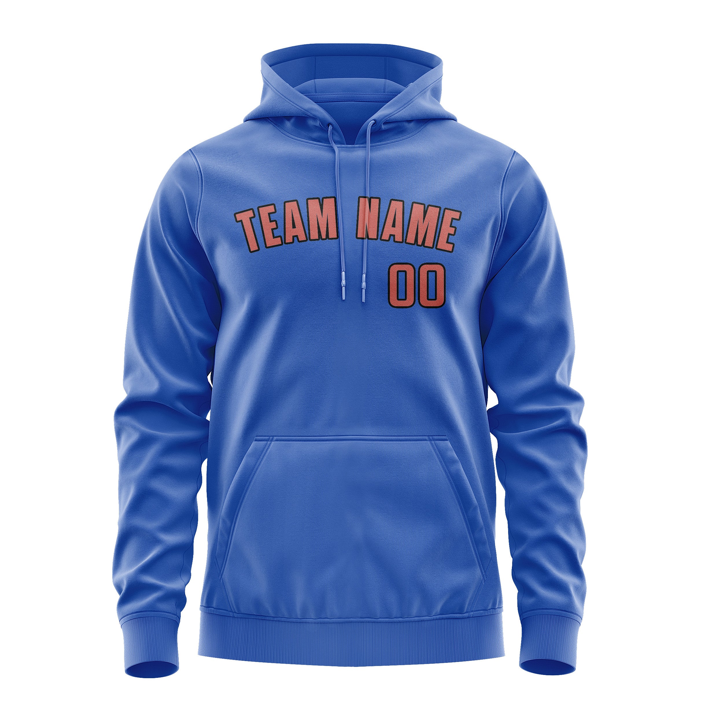 Maßgeschneidertes Himmelblau Kupferrose Hoodie