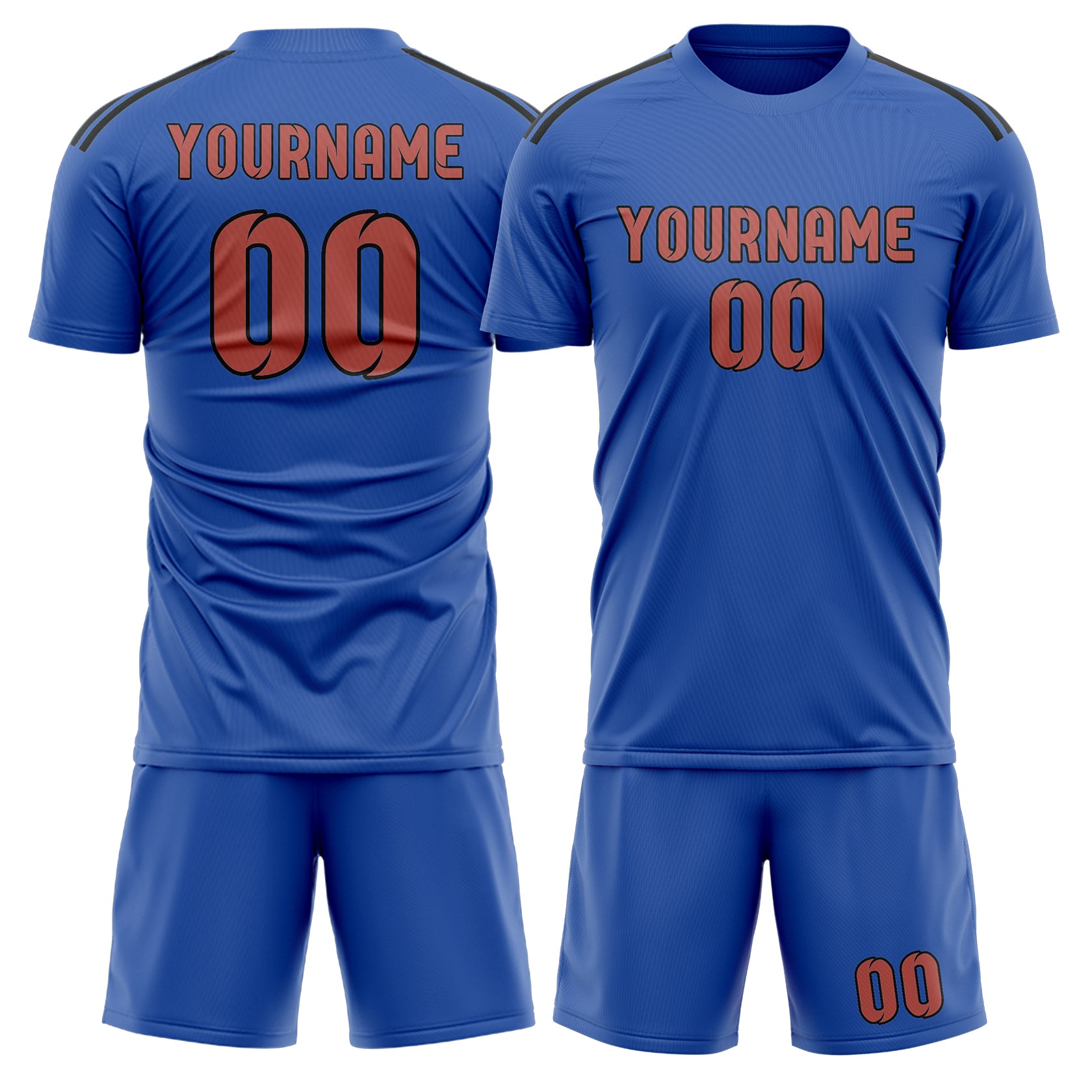 Maßgeschneidertes Professionelles Himmelblau Kupferrose Fußballtrikot-Set