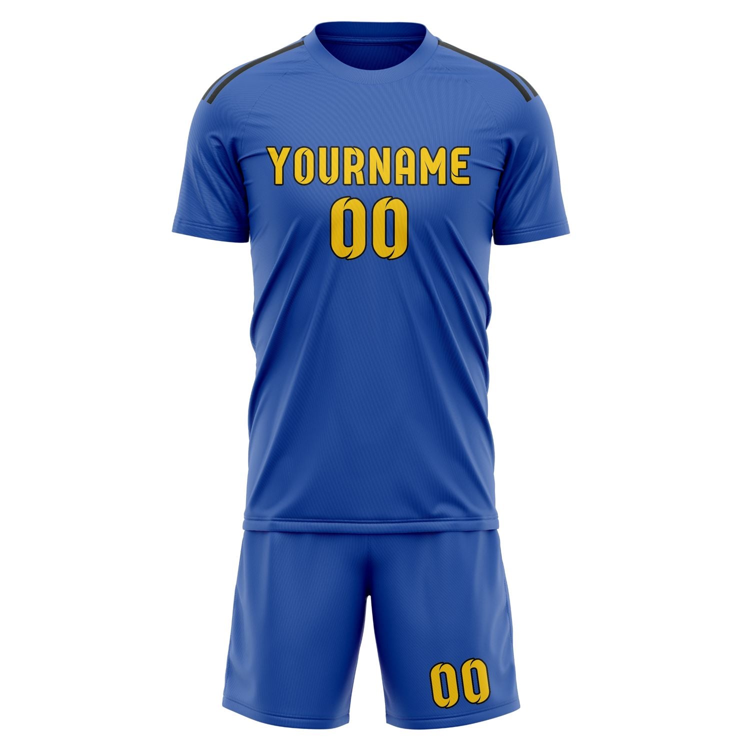 Maßgeschneidertes Professionelles Himmelblau Gold Fußballtrikot-Set