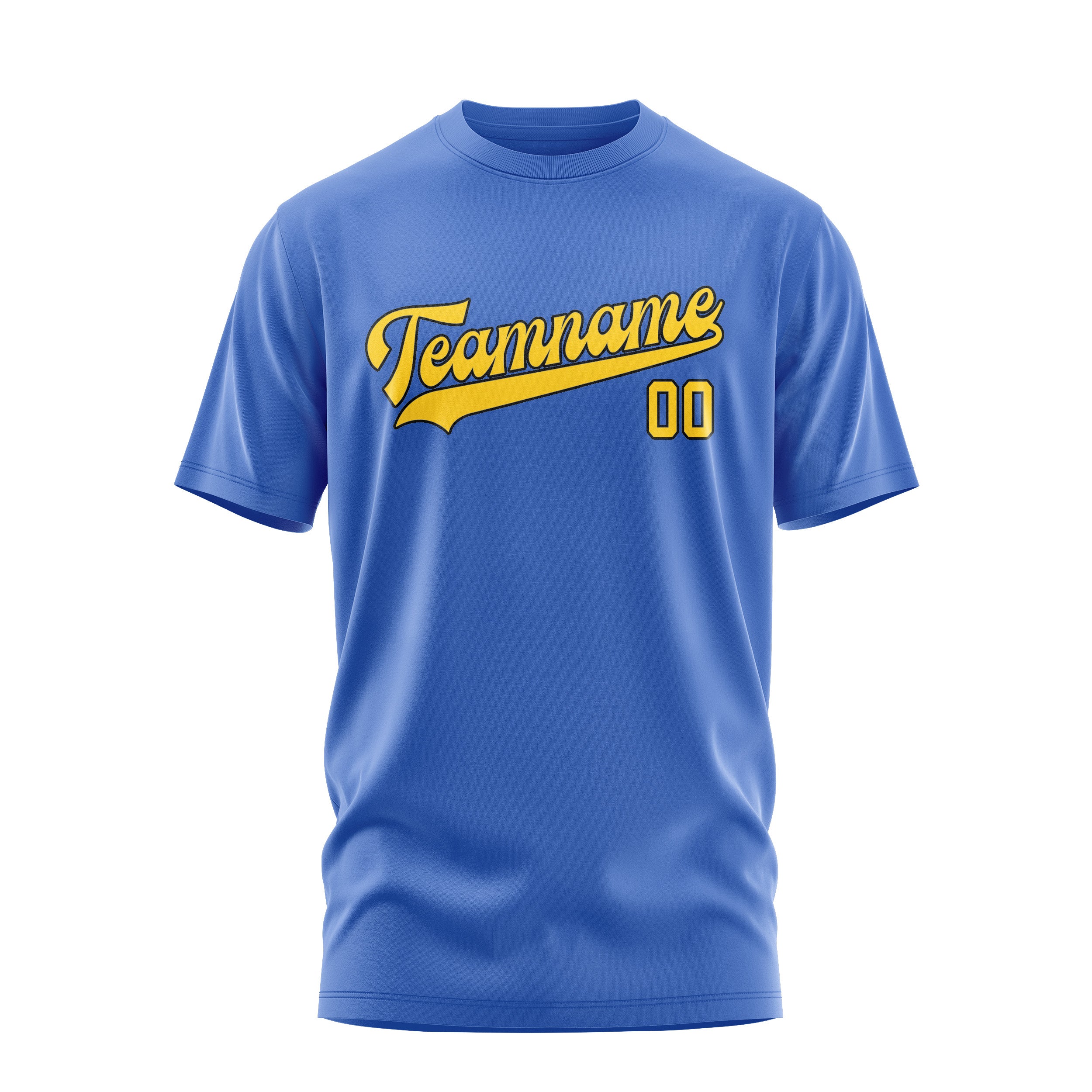 Maßgeschneidertes Himmelblau Gold T-Shirt