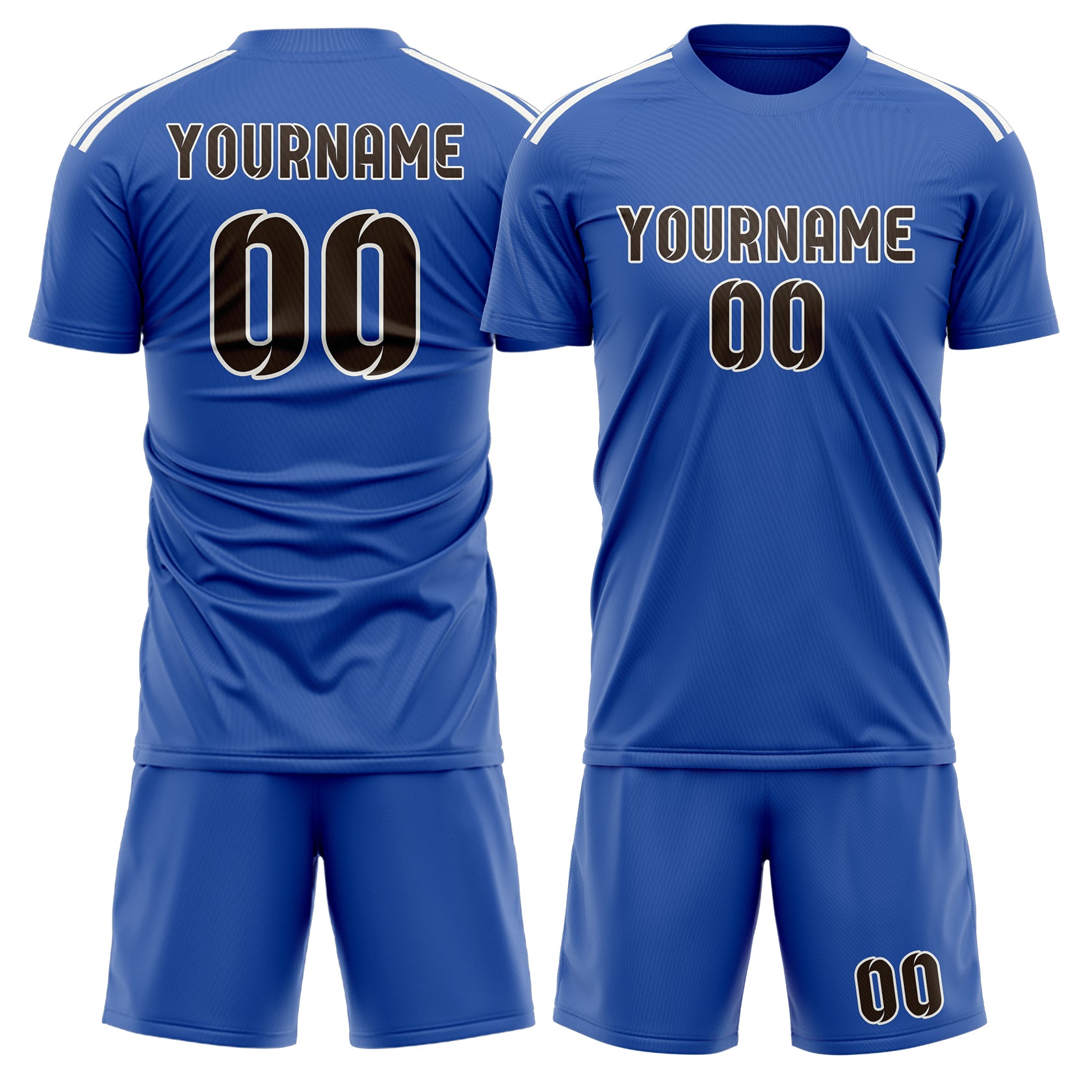Maßgeschneidertes Professionelles Himmelblau Braun Fußballtrikot-Set