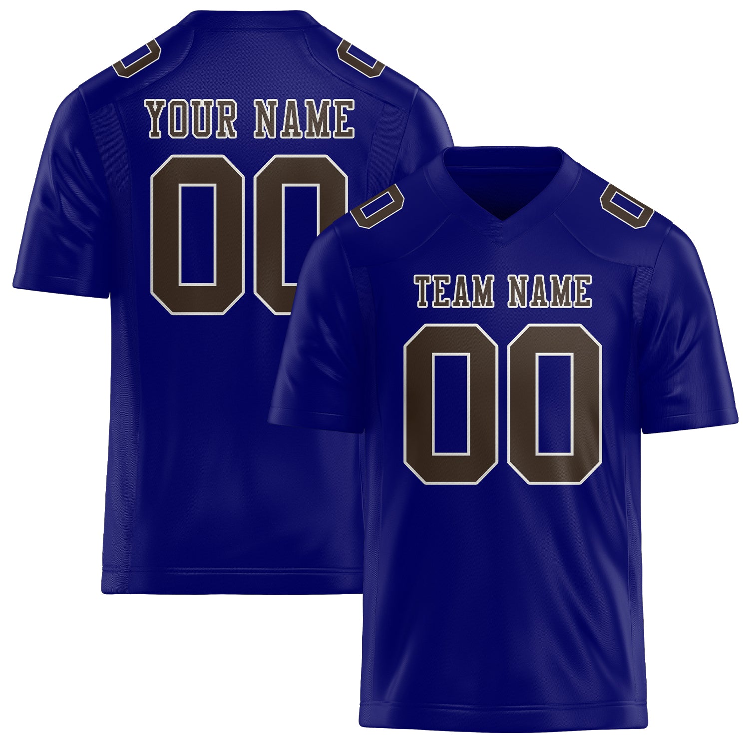 Maglia da rugby blu cielo marrone personalizzata