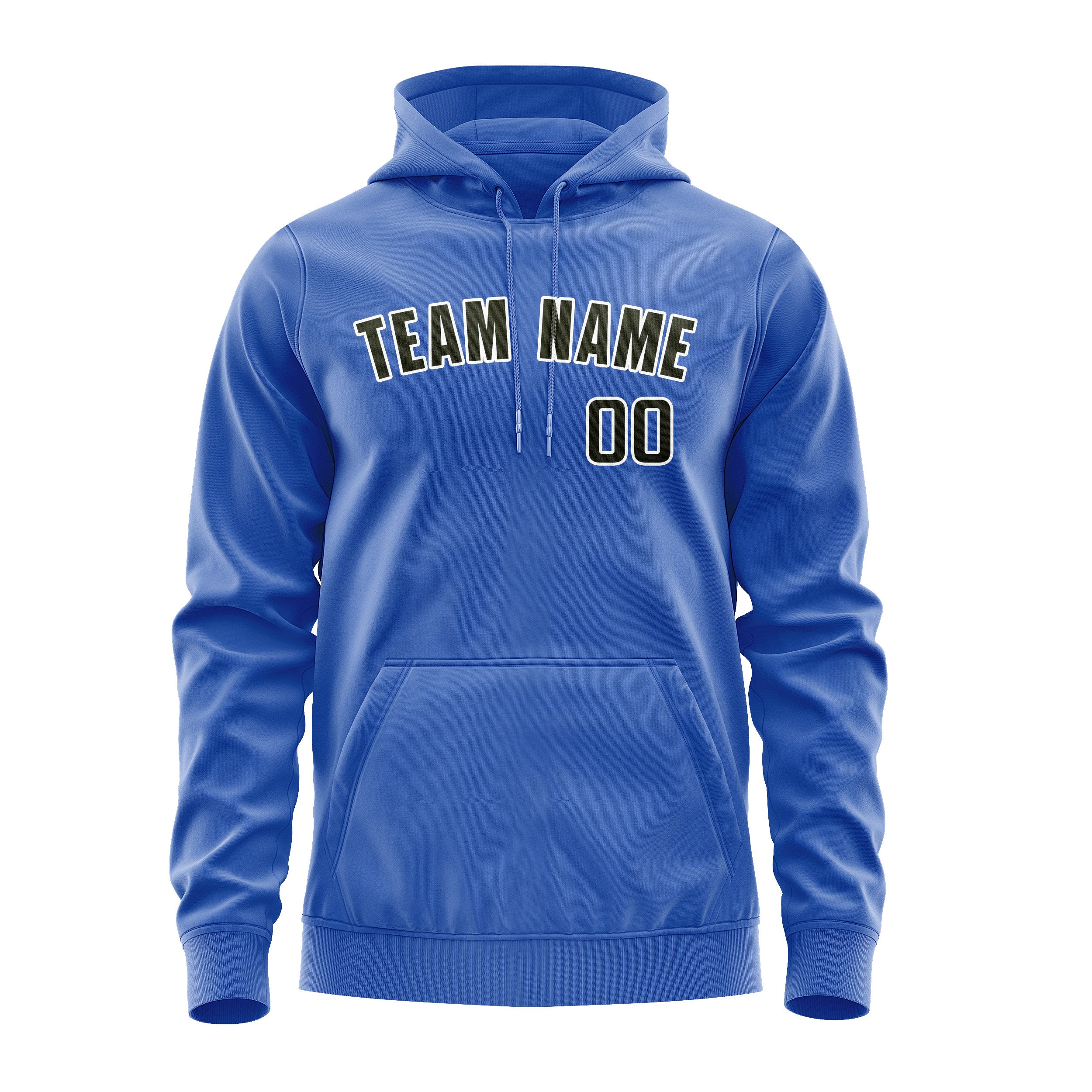 Maßgeschneidertes Himmelblau Dunkles Oliv Hoodie