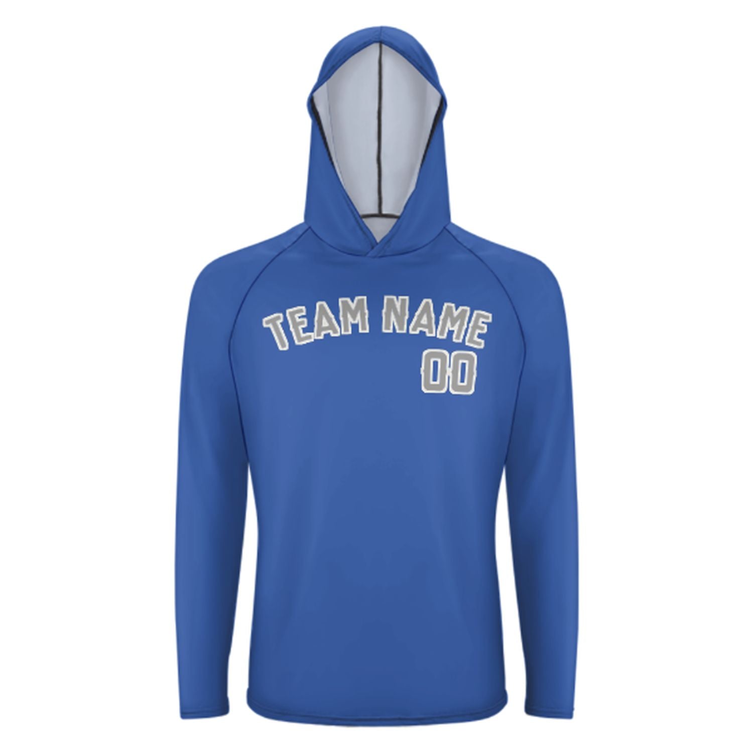 Maßgeschneidertes Himmelblau Grau UV-Hoodie
