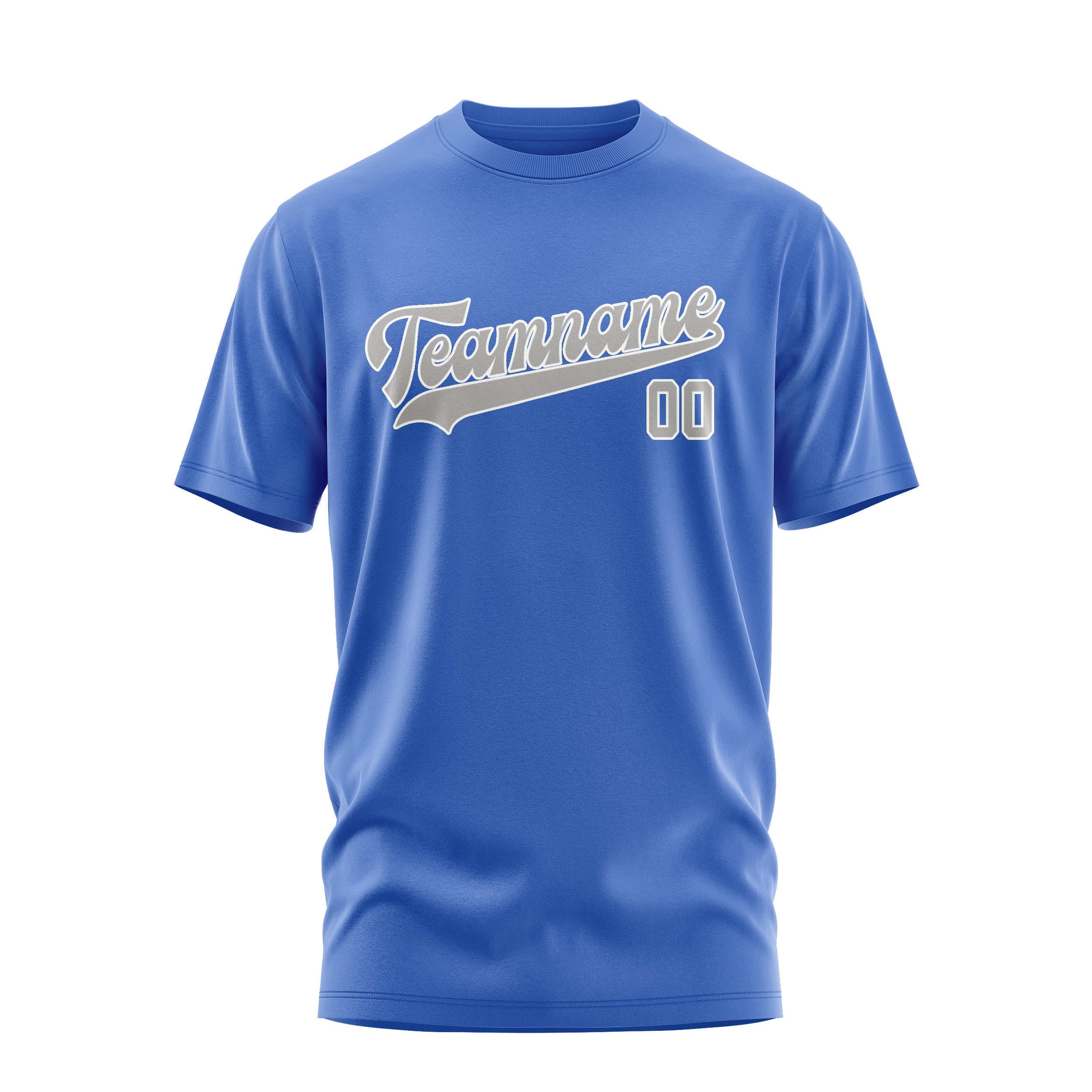 Maßgeschneidertes Himmelblau Grau T-Shirt