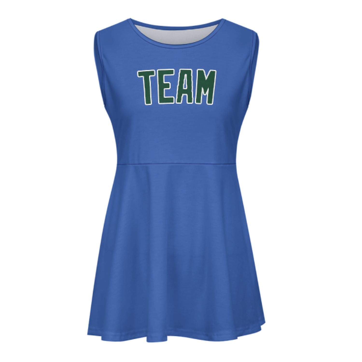 Maßgeschneidertes Himmelblau Moosgrün Cheerleader-Kleid