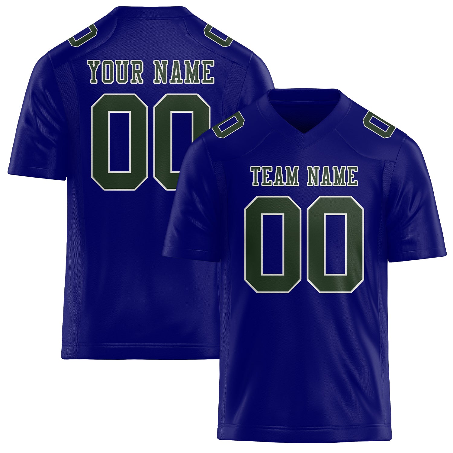 Maglia da rugby professionale blu cielo e verde abete su misura