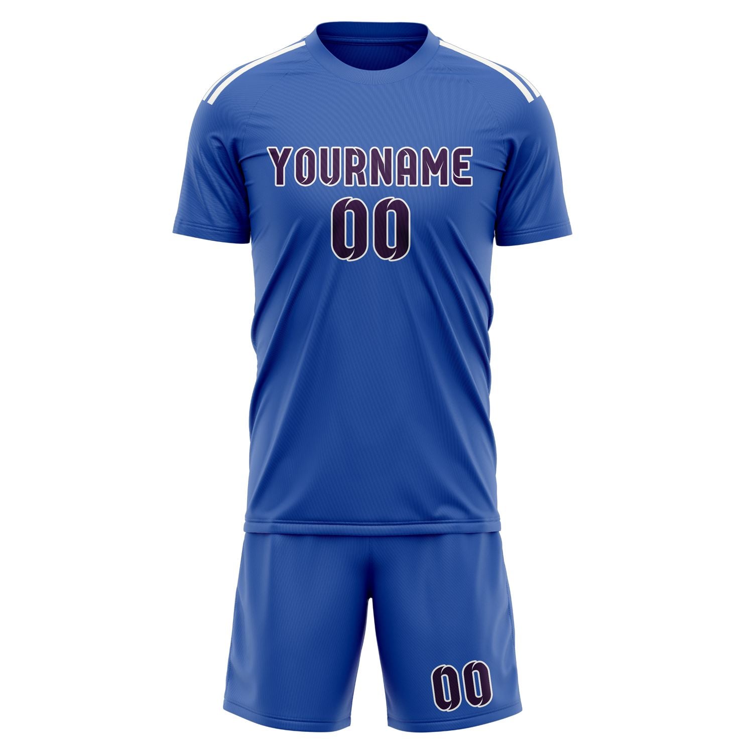 Maßgeschneidertes Professionelles Himmelblau Lila Fußballtrikot-Set