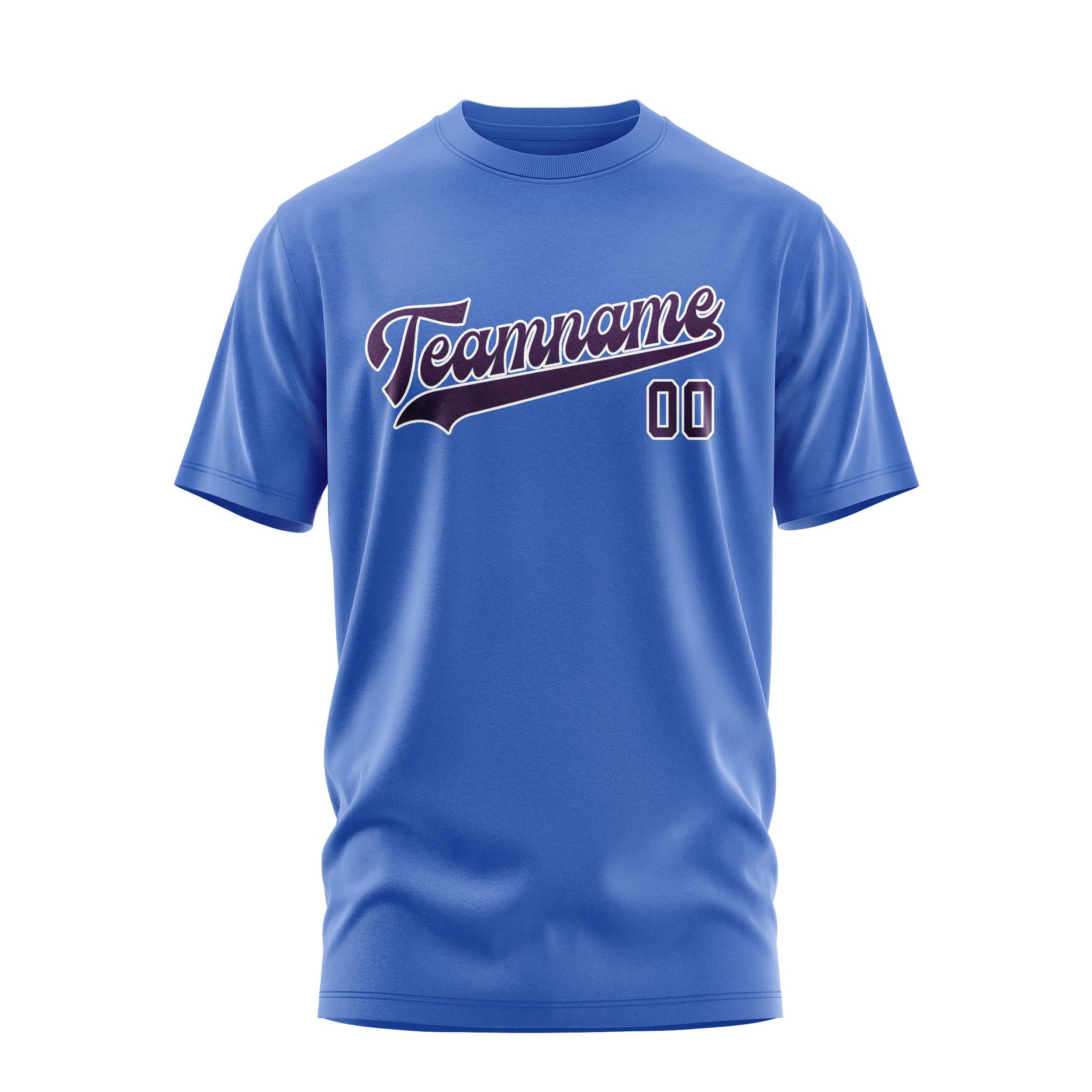 Maßgeschneidertes Himmelblau Lila T-Shirt