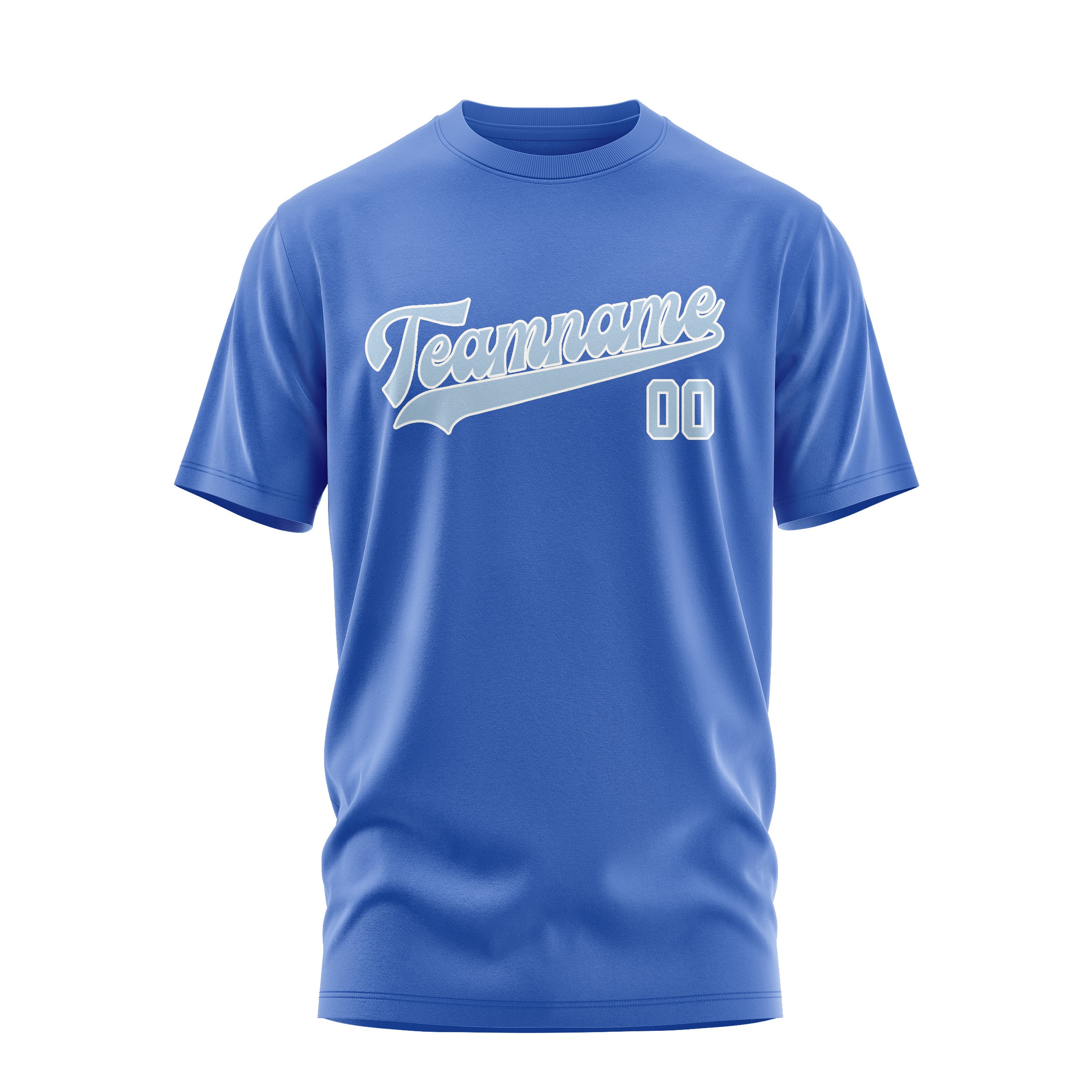 Maßgeschneidertes Himmelblau Hellblau T-Shirt