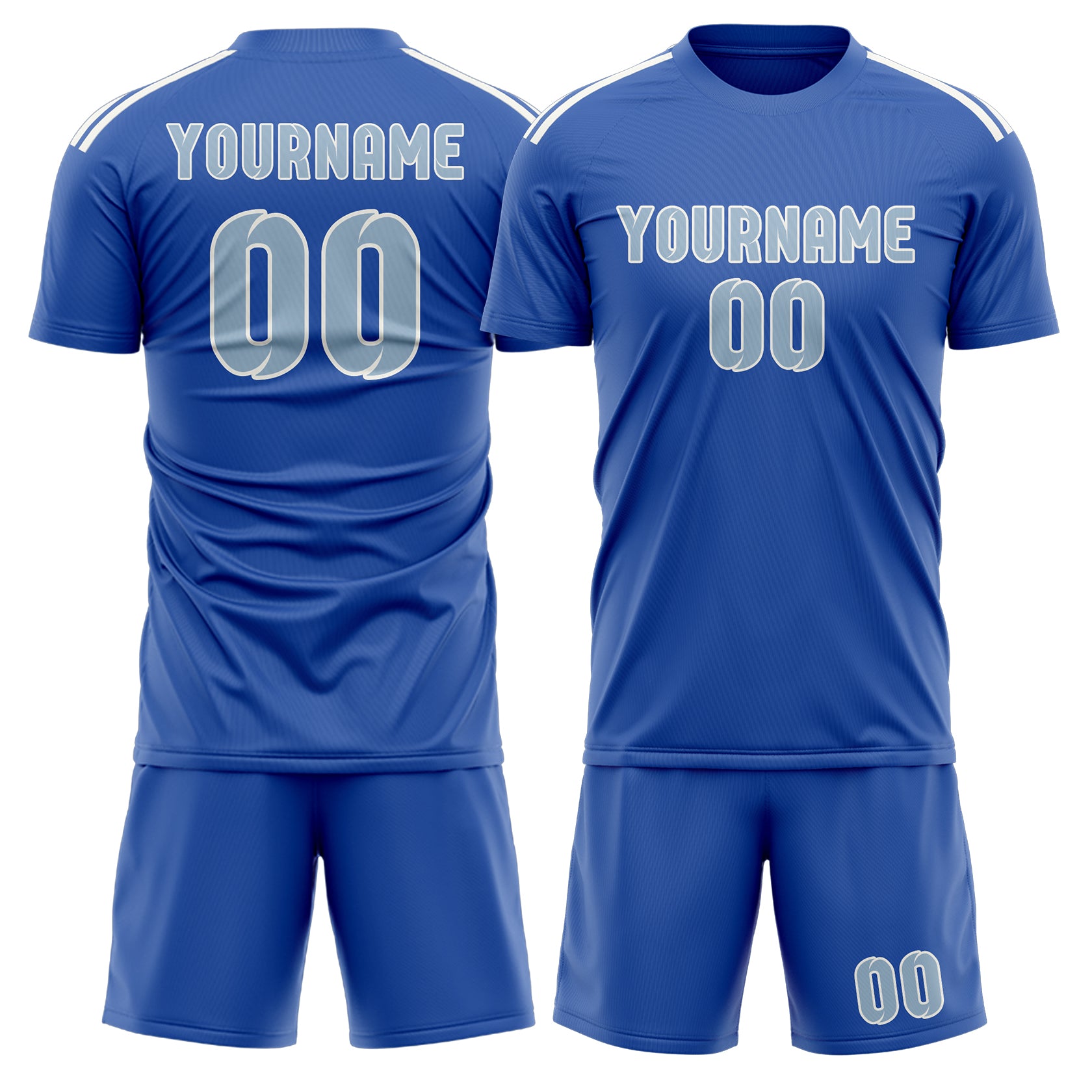 Maßgeschneidertes Professionelles Himmelblau Hellblau Fußballtrikot-Set