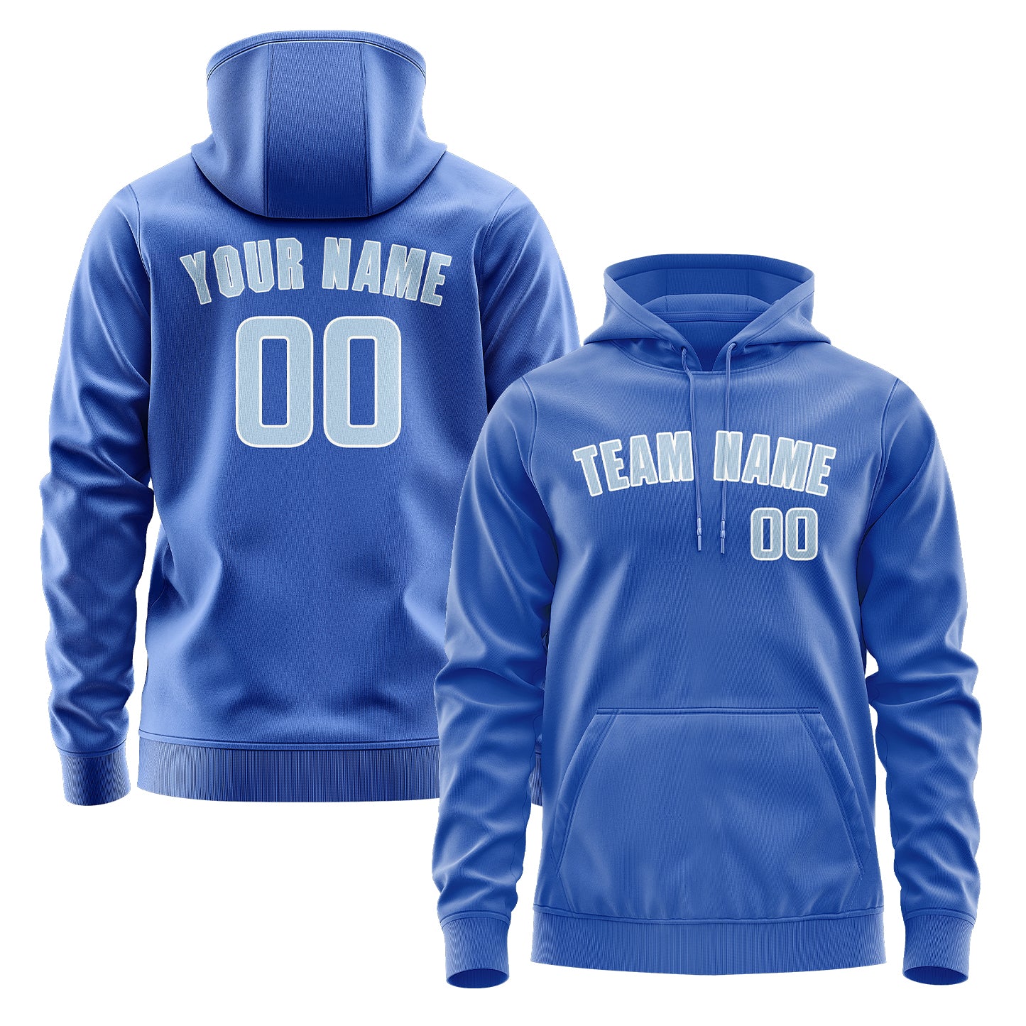 Maßgeschneidertes Himmelblau Hellblau Hoodie