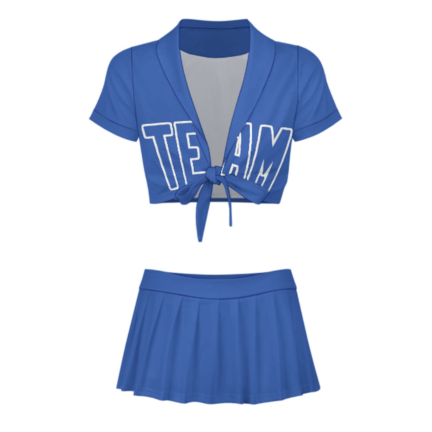 Maßgeschneidertes Himmelblau Himmelblau Cheerleader Outfit Set
